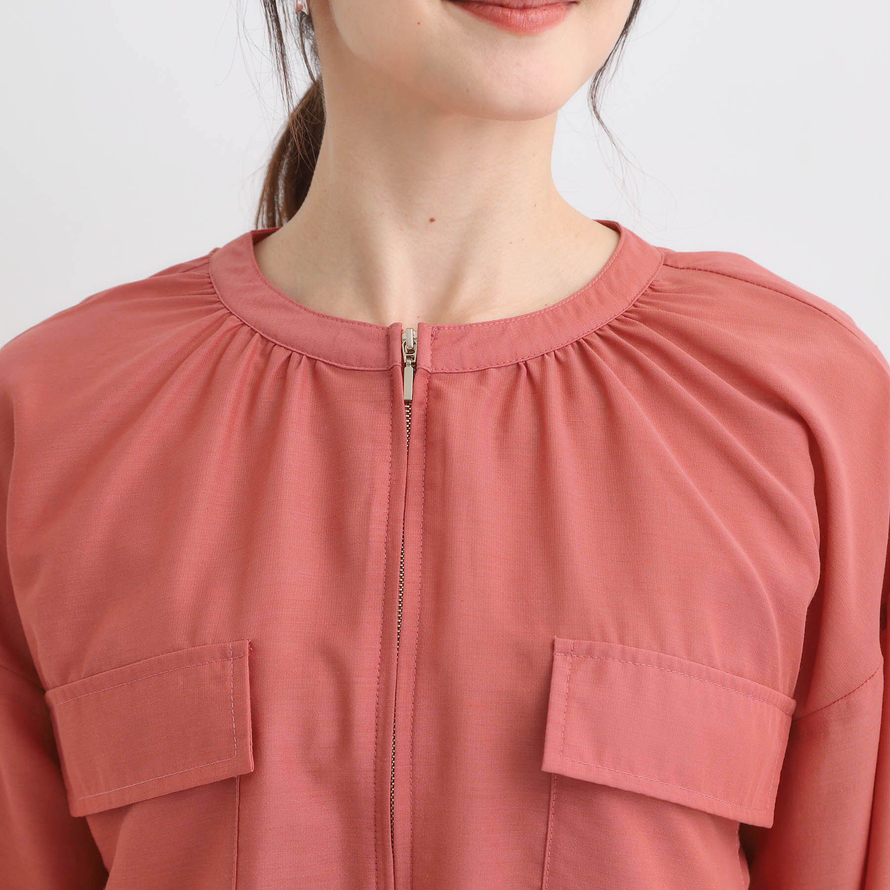 SHOO･LA･RUE「【S-LL】寒暖差のある時期に 大人上品なシアーブルゾン」|ブルゾン・スタジャン|