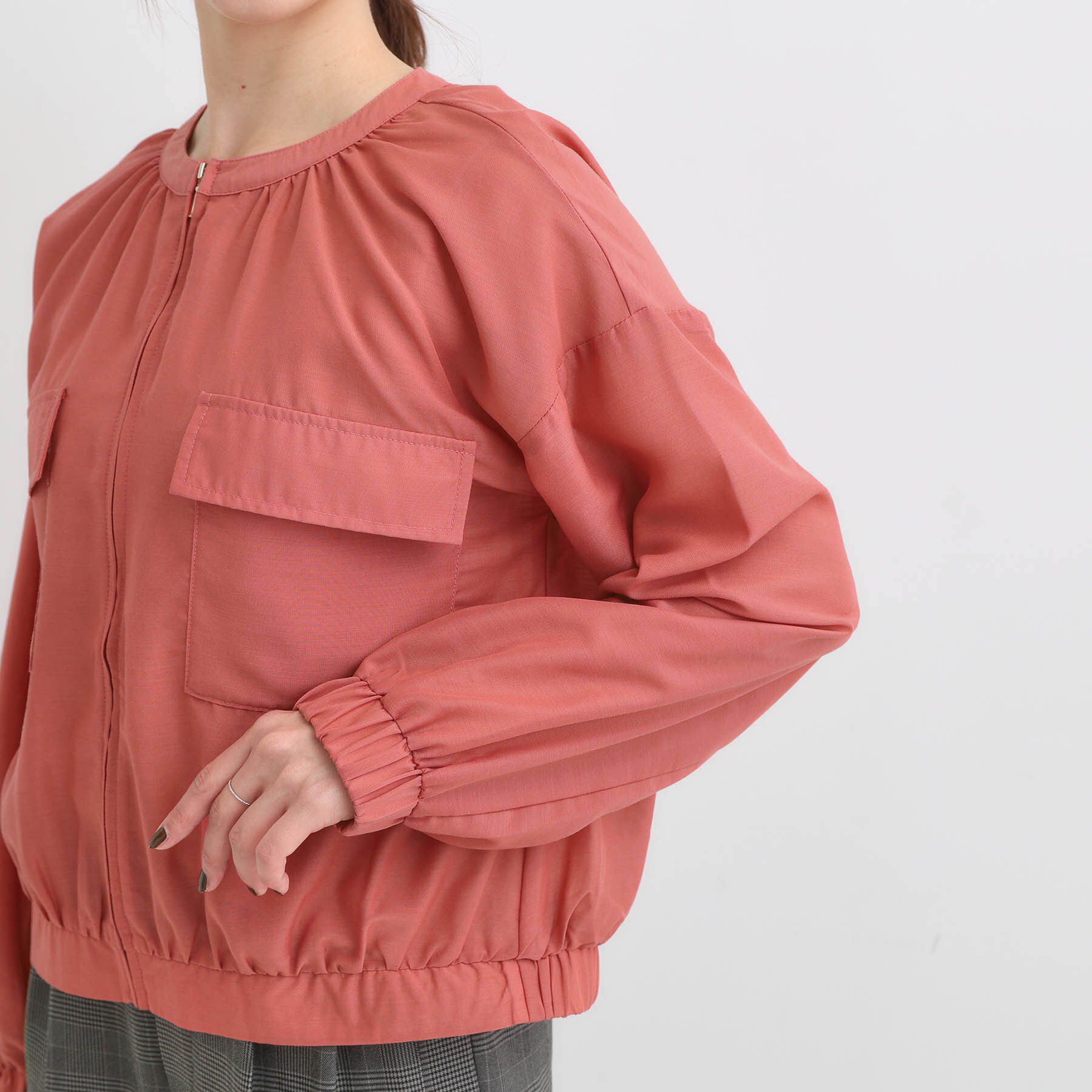 SHOO･LA･RUE「【S-LL】寒暖差のある時期に 大人上品なシアーブルゾン」|ブルゾン・スタジャン|