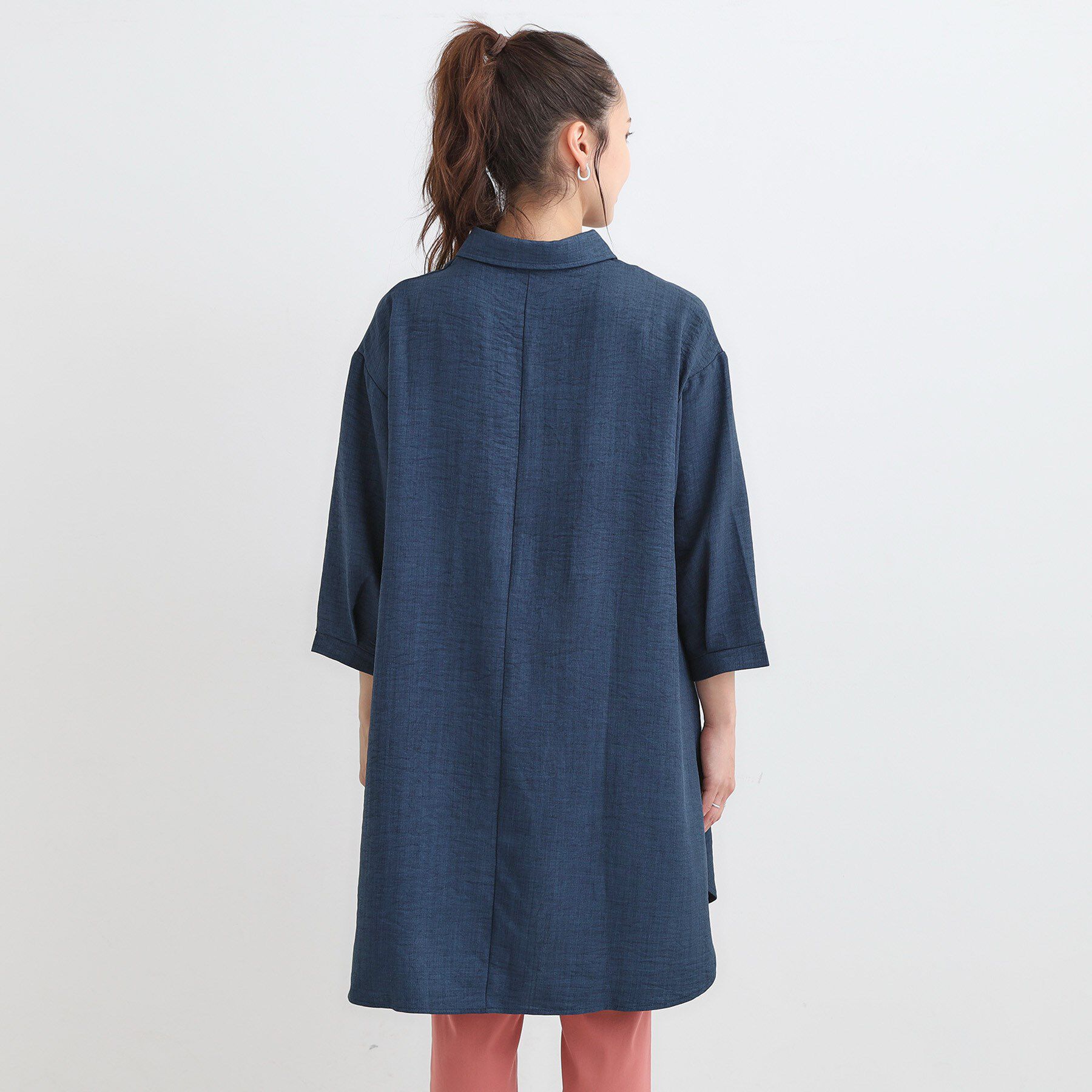 SHOO･LA･RUE「【S-LL/体型カバー】さらっとしたタッチが魅力 デニムライクチュニック」|チュニック|