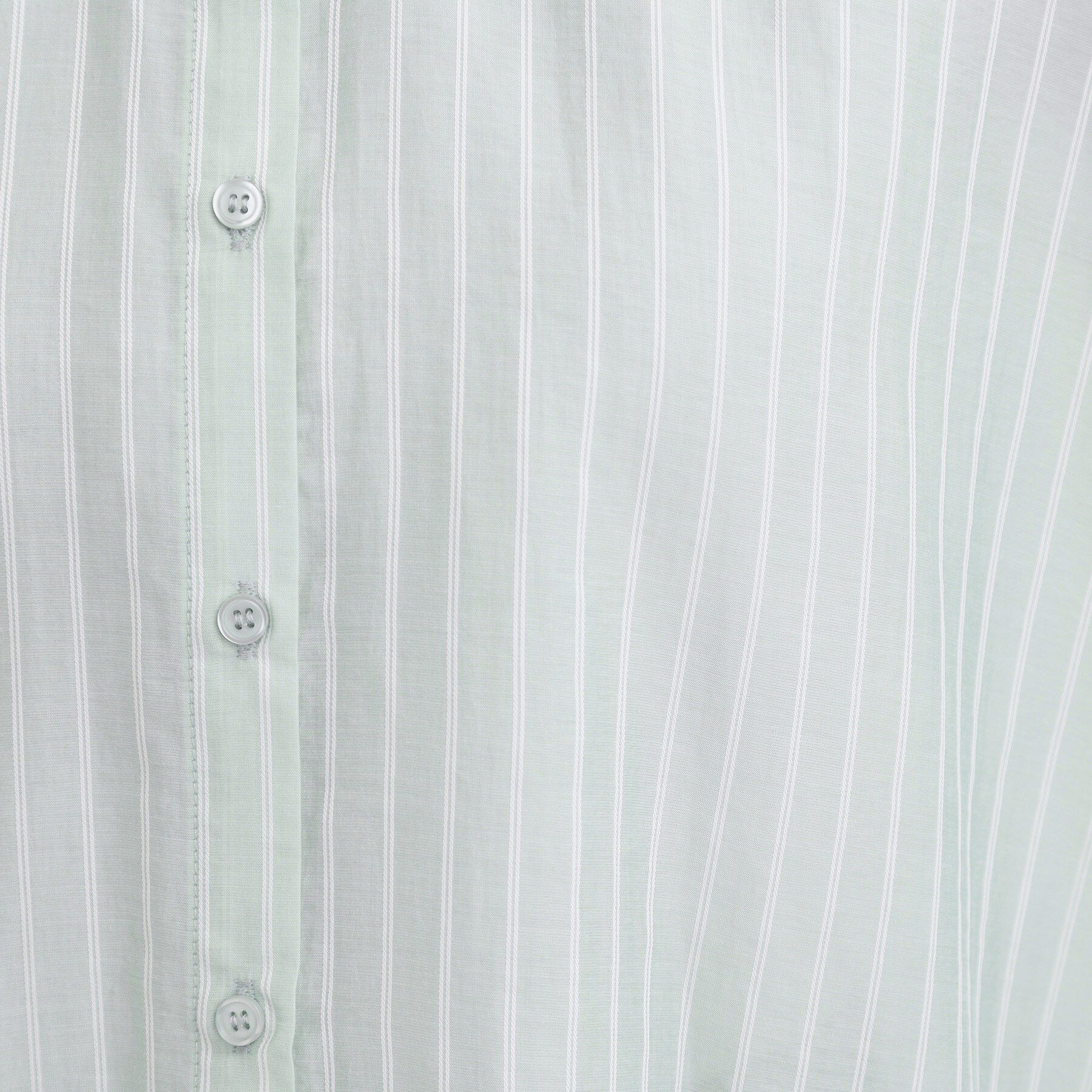 SHOO･LA･RUE「【S-LL/ひんやり】程よい透け感 ストライプ柄 お袖ギャザーデザインシャツ」|シャツ・ブラウス|