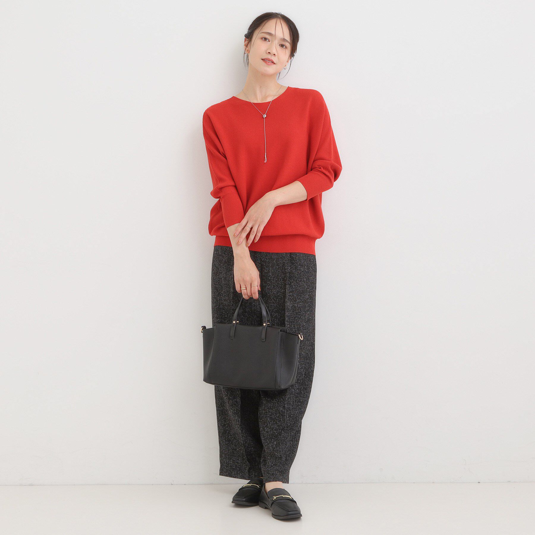 SHOO･LA･RUE「【洗える/毛玉になりにくい/UV】 ガータードルマン 7分袖ニット」|ニット・セーター|