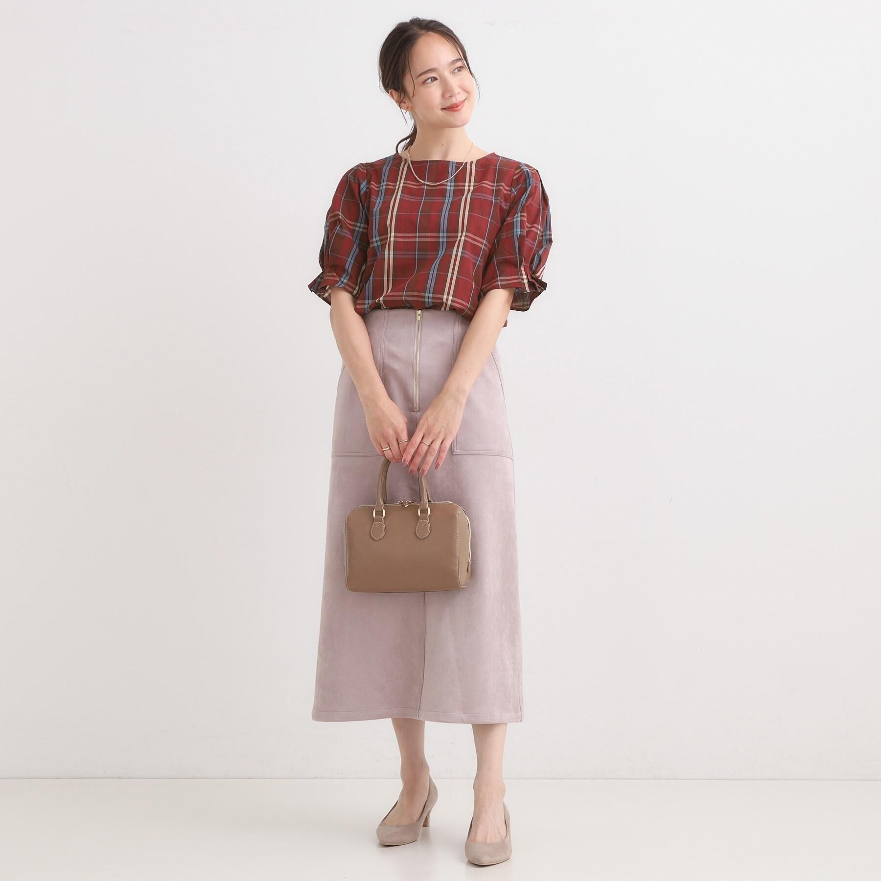 SHOO･LA･RUE「【洗濯機可】上品できれい見え フェイクスエード ナロースカート」|スカート|