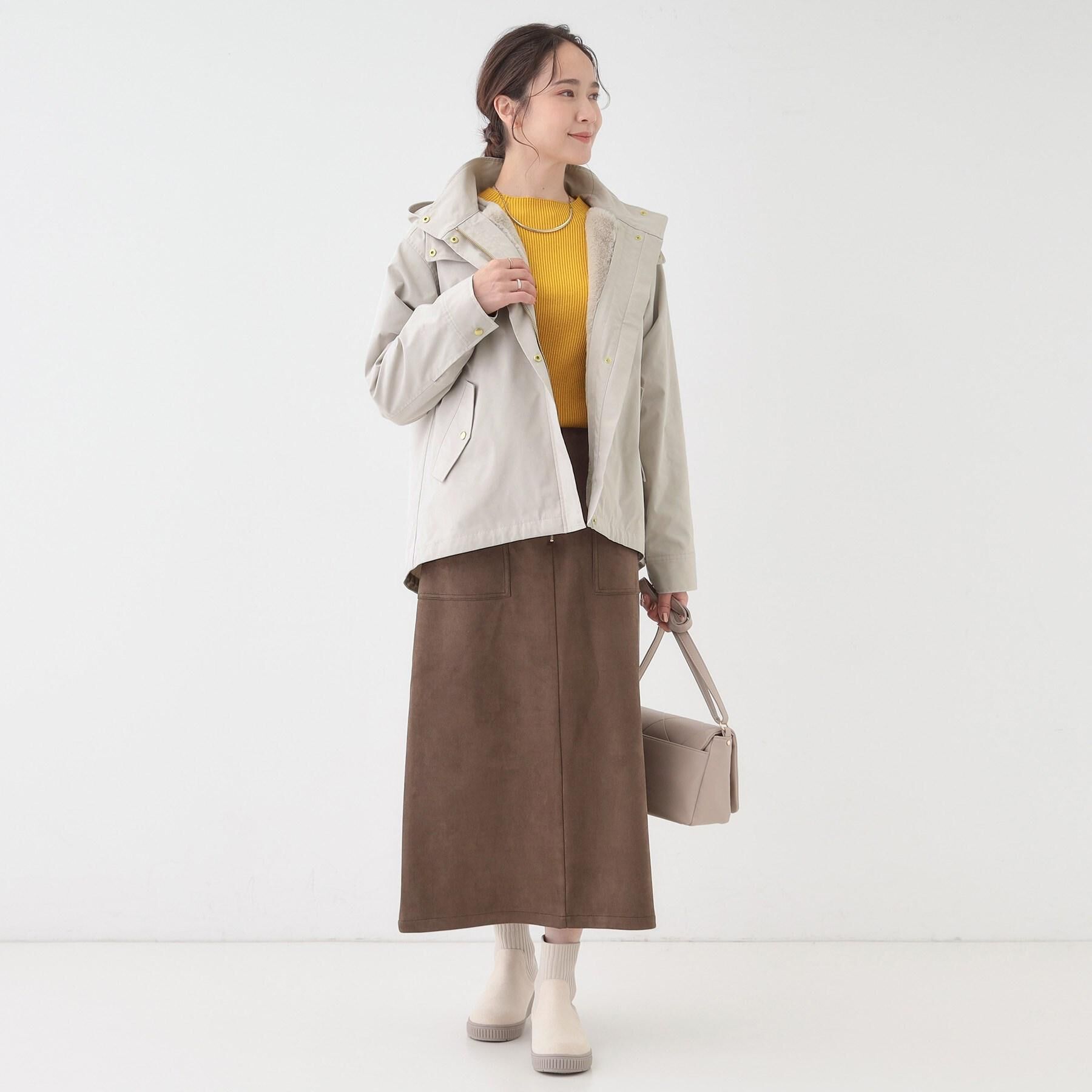 SHOO･LA･RUE「【洗濯機可】上品できれい見え フェイクスエード ナロースカート」|スカート|