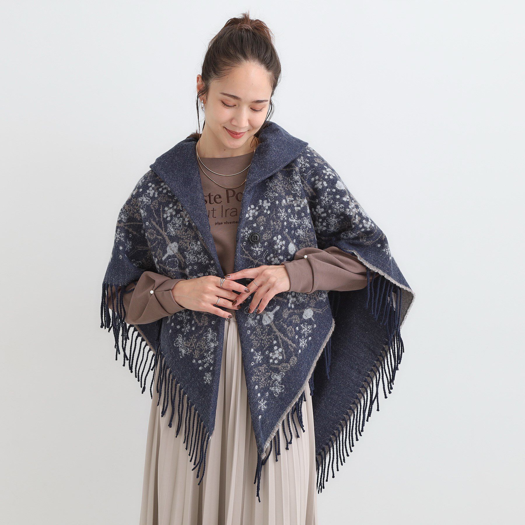 SHOO･LA･RUE「【リバーシブル】心もほっこり アニマル柄ポンチョ」|ポンチョ・ケープ|