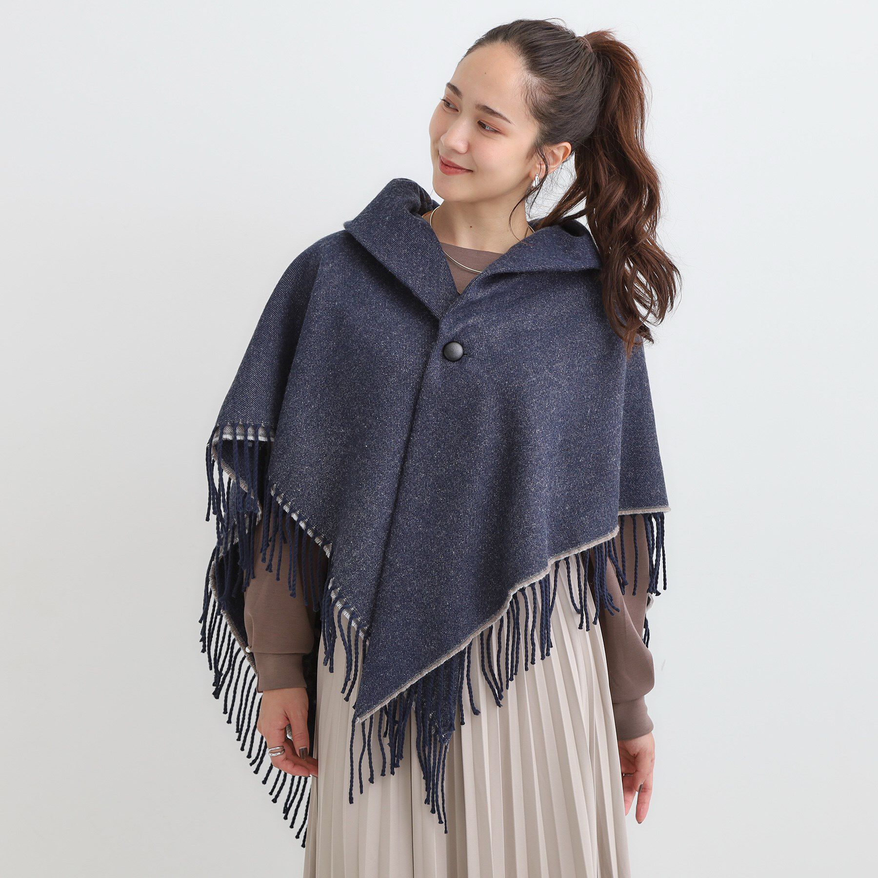 SHOO･LA･RUE「【リバーシブル】心もほっこり アニマル柄ポンチョ」|ポンチョ・ケープ|