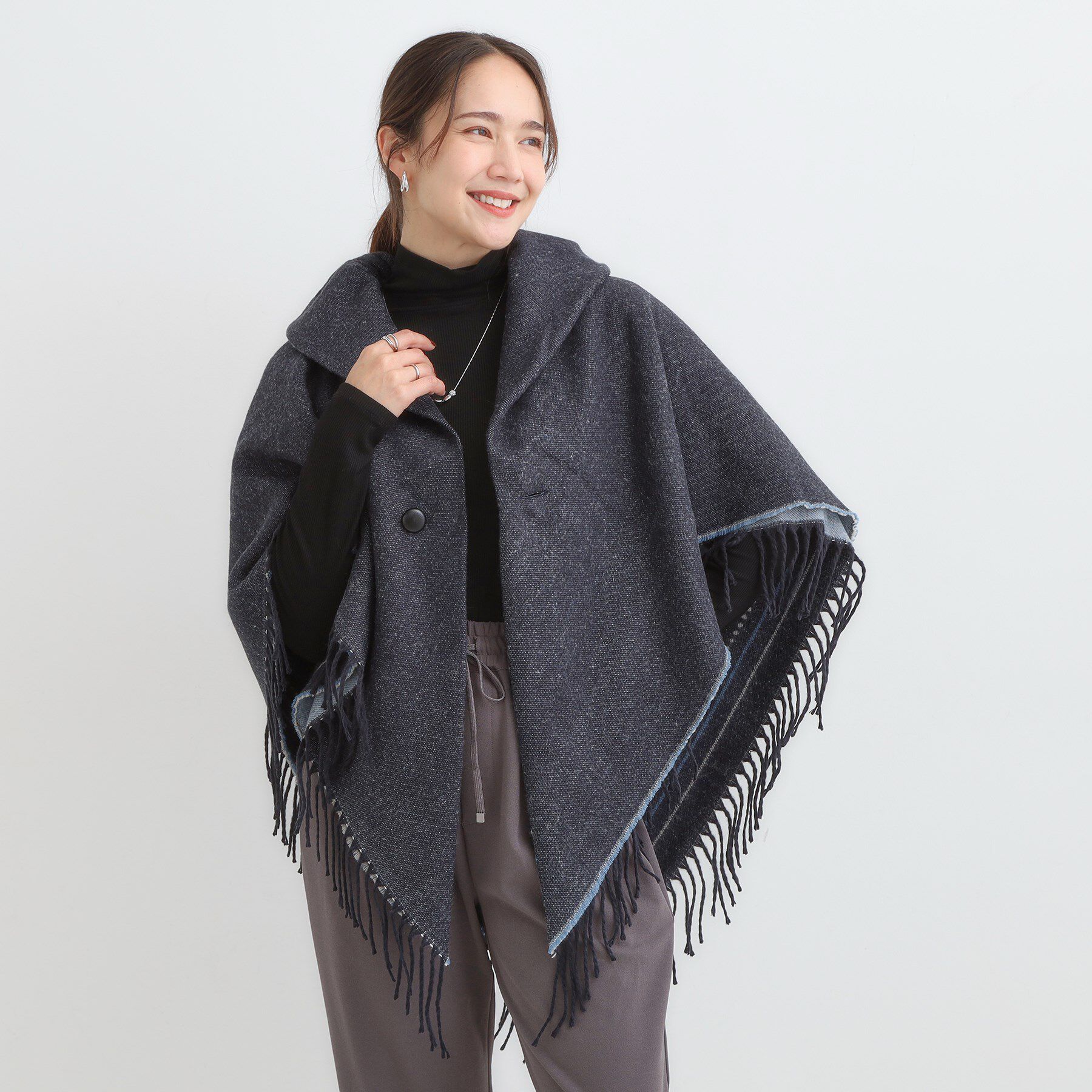 SHOO･LA･RUE「【リバーシブル】心もほっこり アニマル柄ポンチョ」|ポンチョ・ケープ|