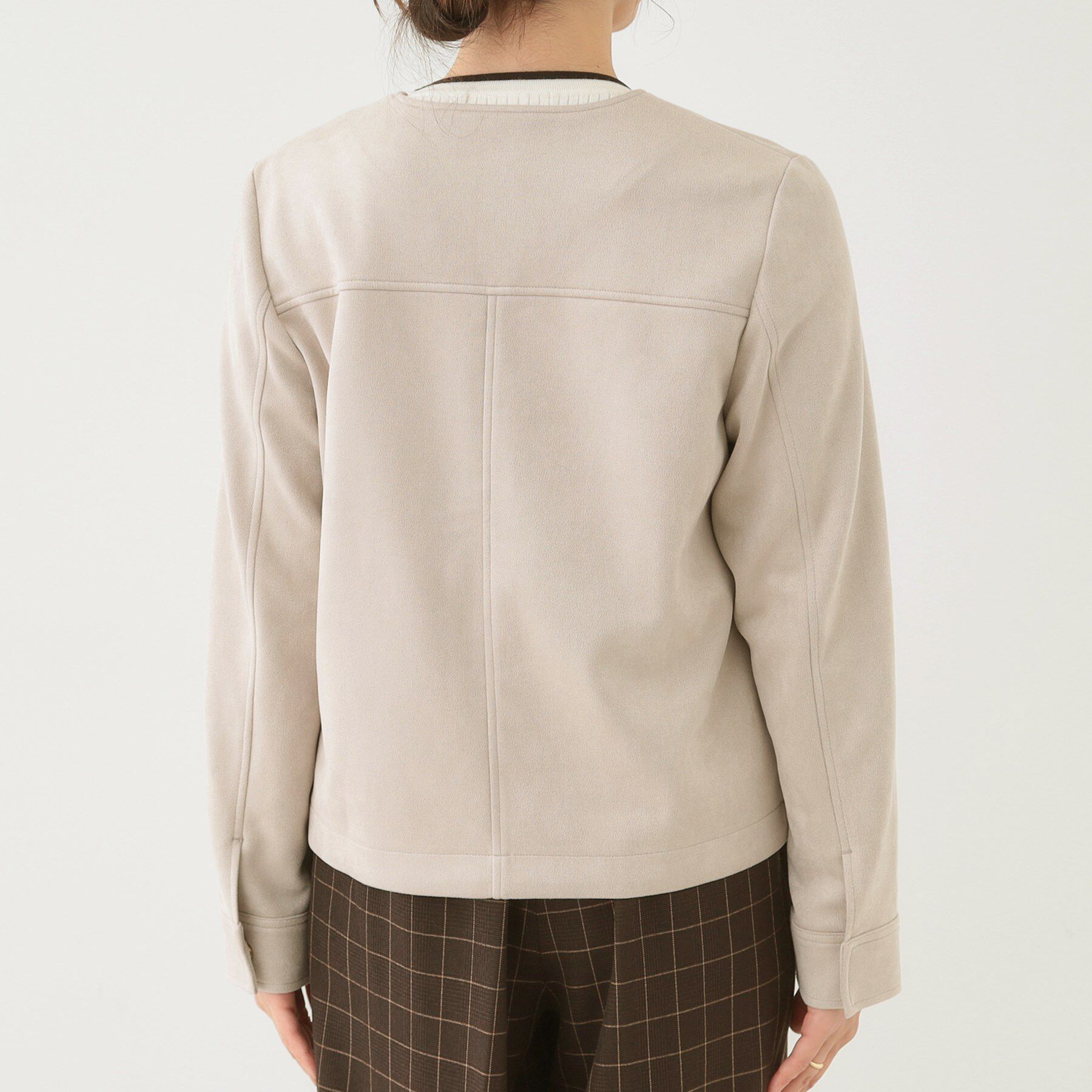 SHOO･LA･RUE「【S-LL】上品さを纏う やわらか フェイクスエードブルゾン」|ブルゾン・スタジャン|