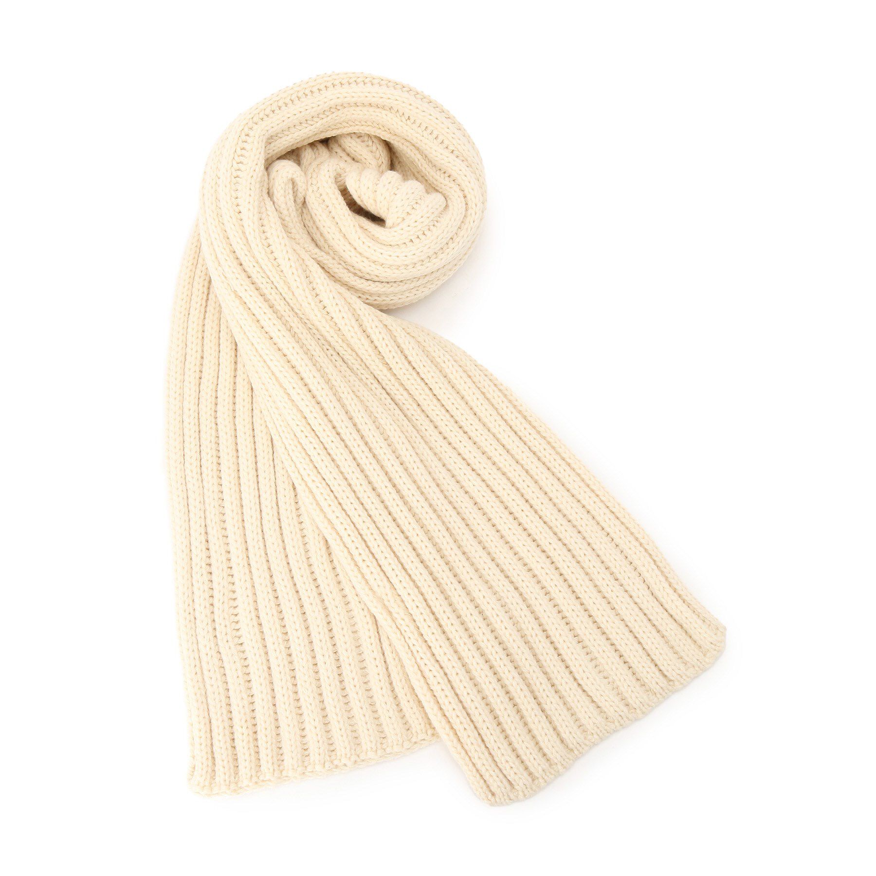 SHOO･LA･RUE「リブニットマフラー」|ストール|アイボリー(004)