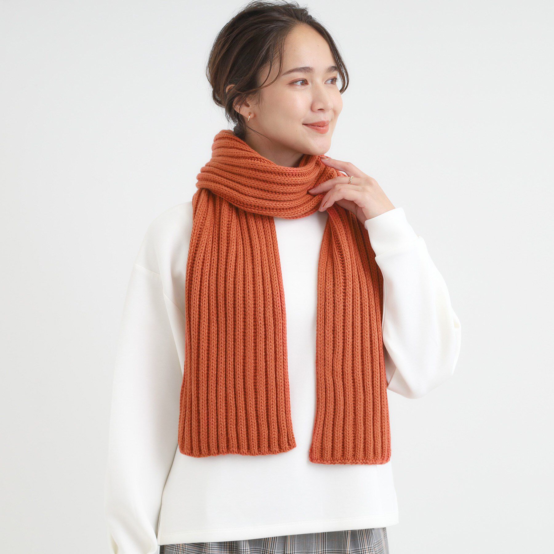 SHOO･LA･RUE「リブニットマフラー」|ストール|