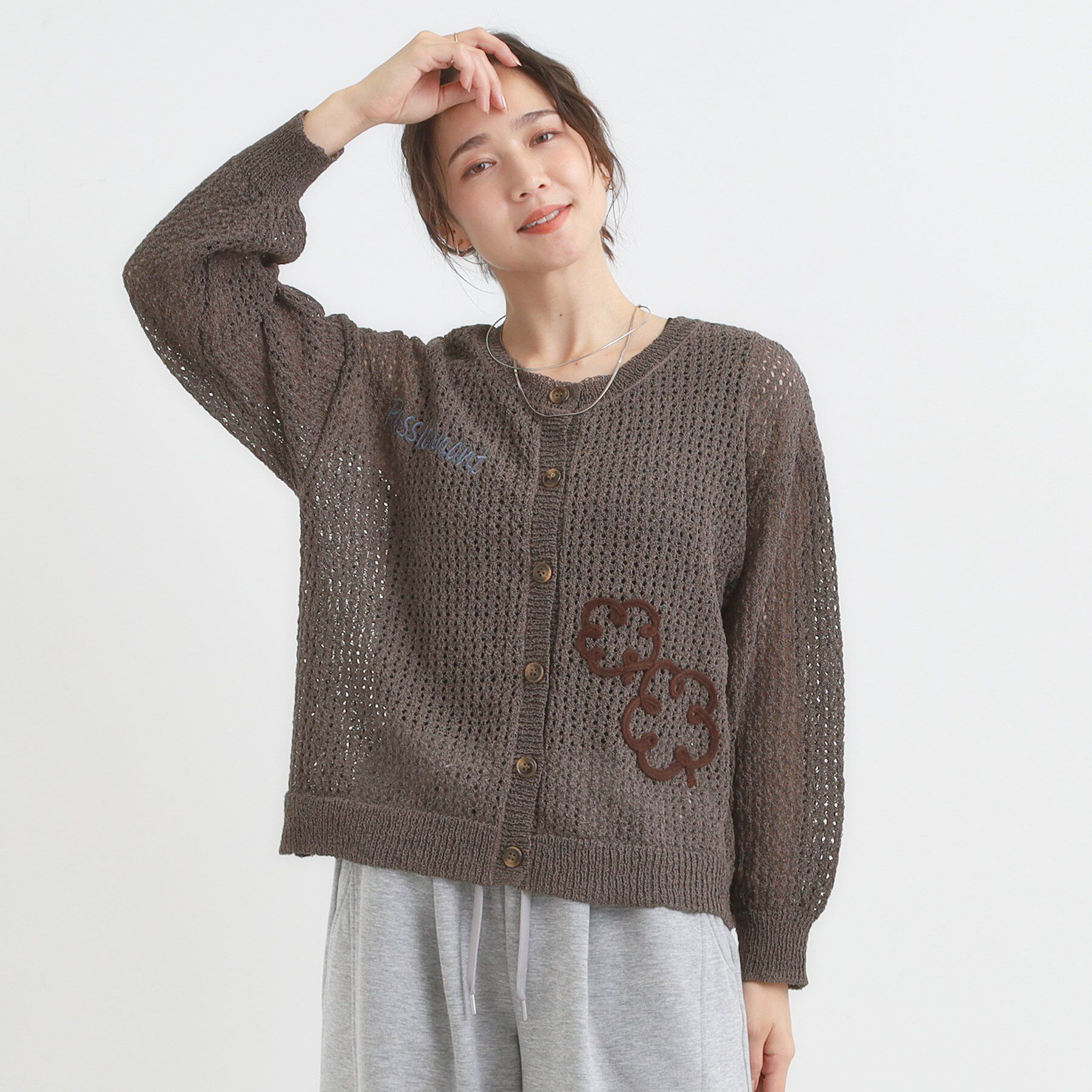 SHOO･LA･RUE「コード刺繍アソートメッシュカーディガン」|カーディガン|