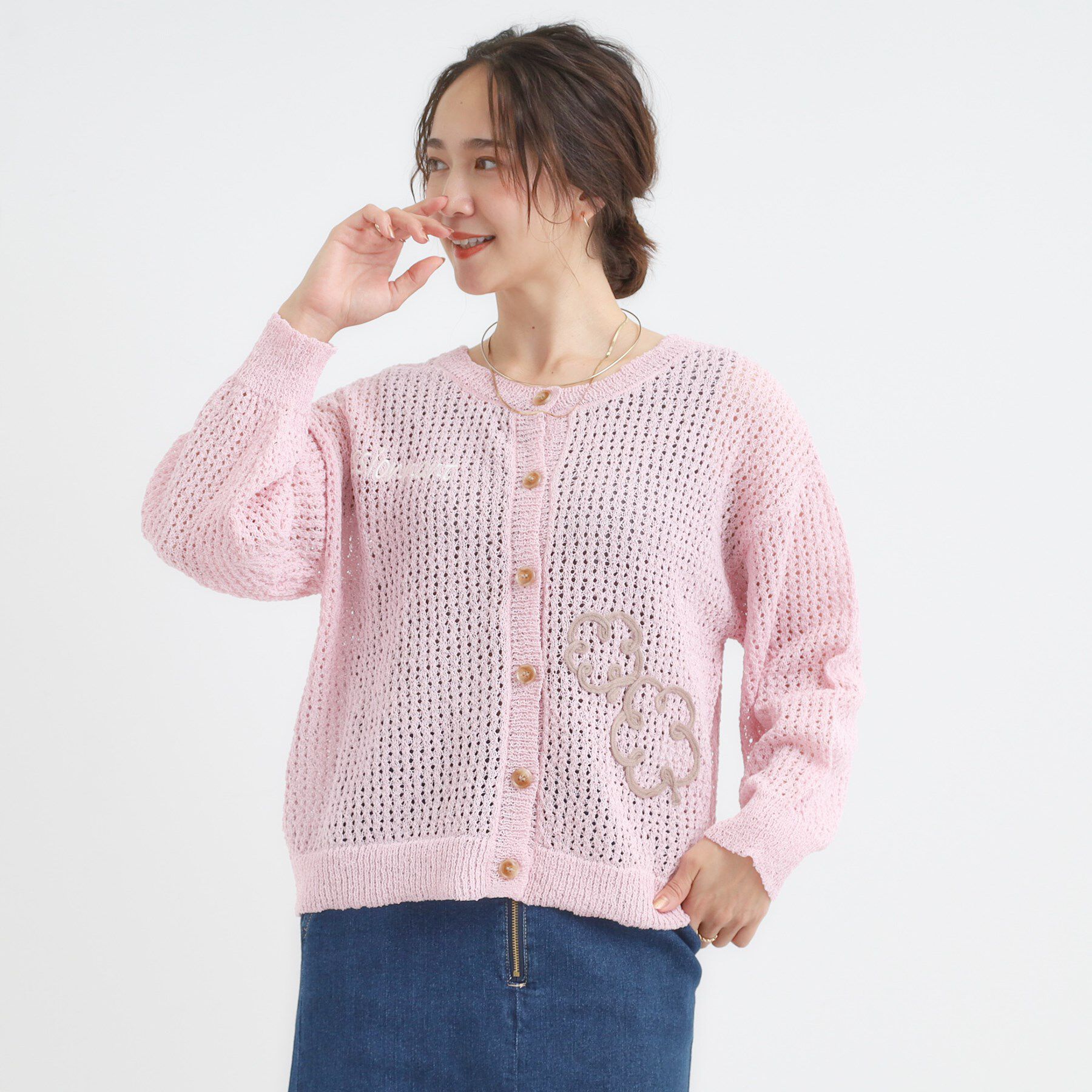 SHOO･LA･RUE「コード刺繍アソートメッシュカーディガン」|カーディガン|