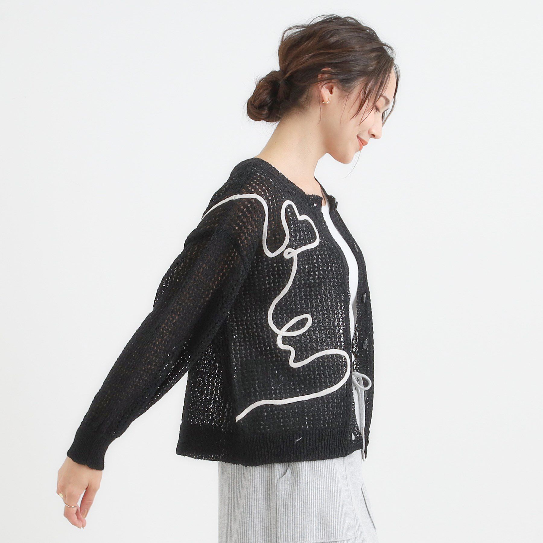 SHOO･LA･RUE「コード刺繍アソートメッシュカーディガン」|カーディガン|