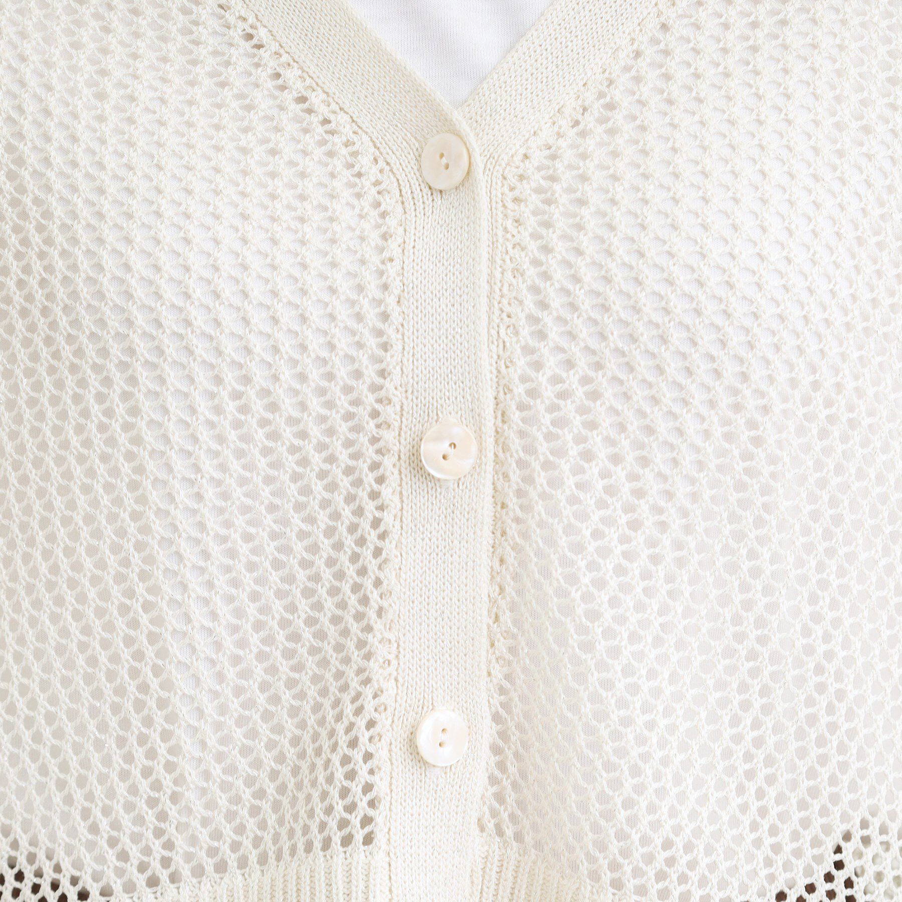 SHOO･LA･RUE「【2点セット】ラメメッシュニットカーディガン＋ロンTセット」|カーディガン|