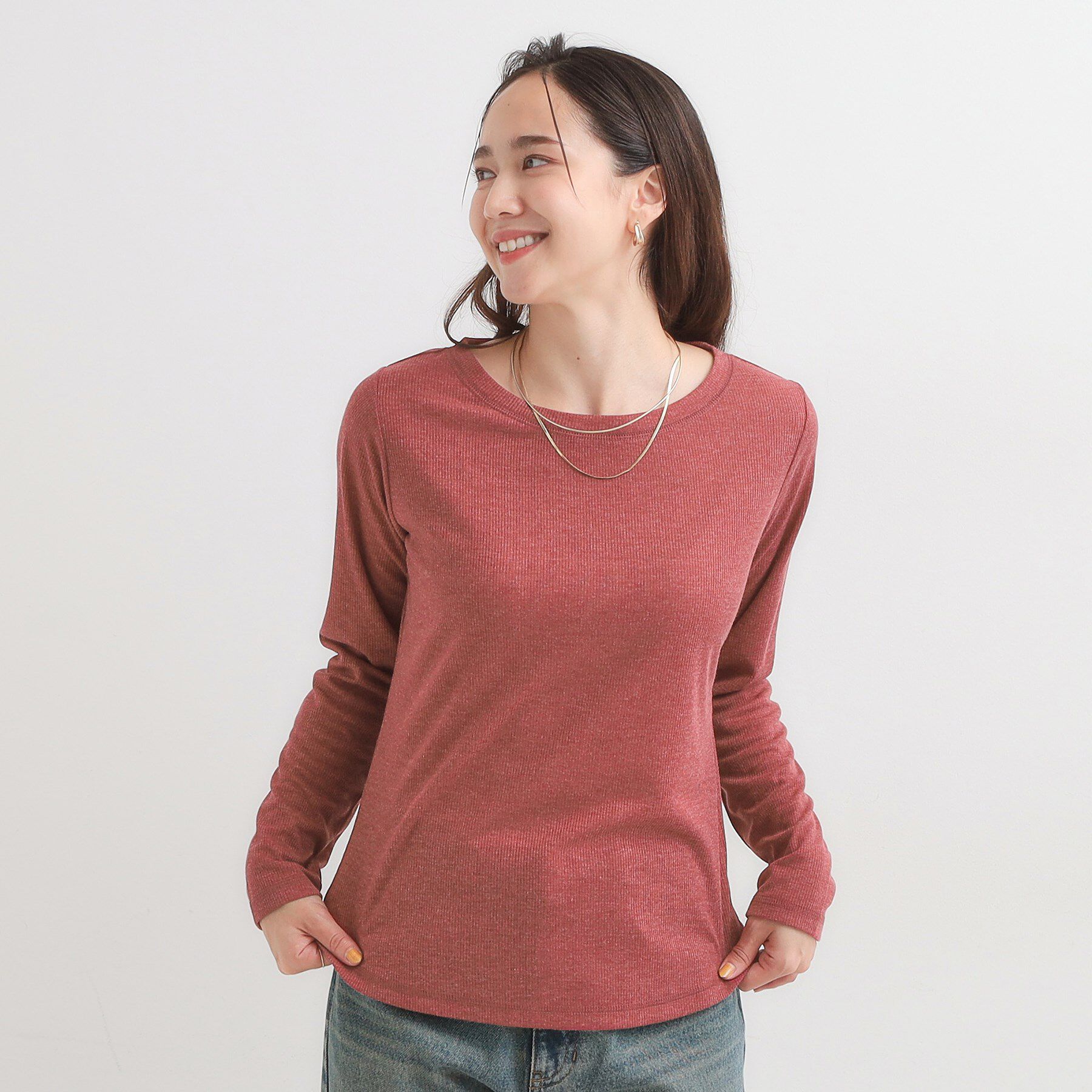 SHOO･LA･RUE「【洗濯機可/S-LL】毎日コーデに シアーテレコロンT」|Tシャツ・カットソー|