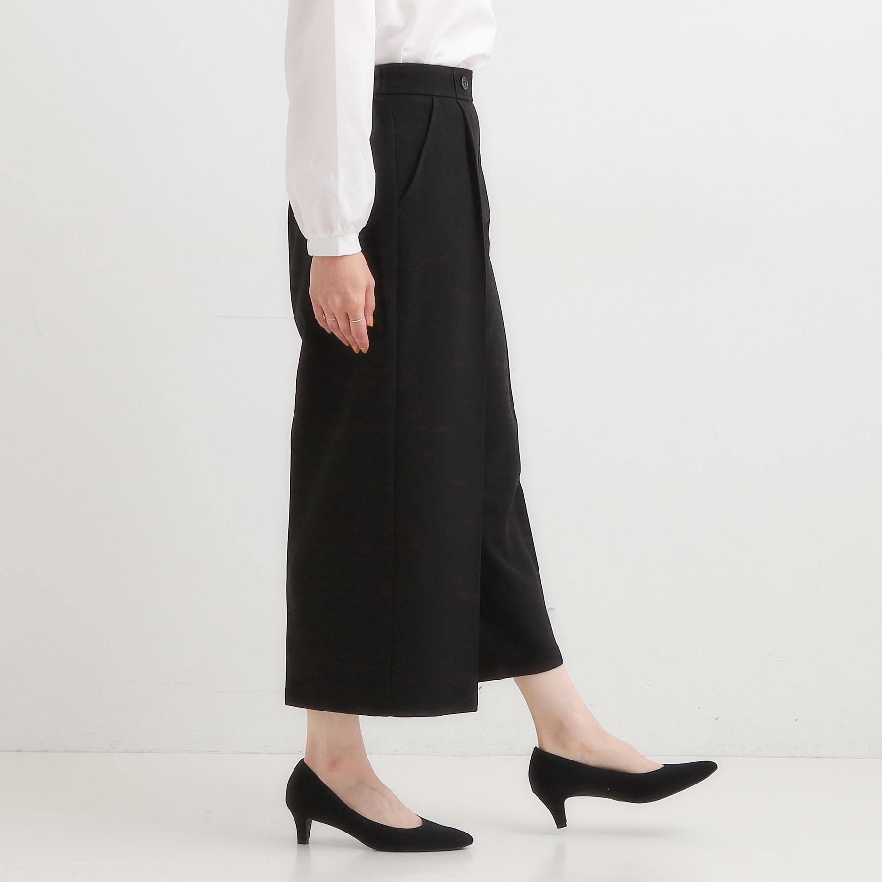 SHOO･LA･RUE「【着丈選べる】大人のきれいめスタイルに ウールフィール ワイドパンツ」|その他|