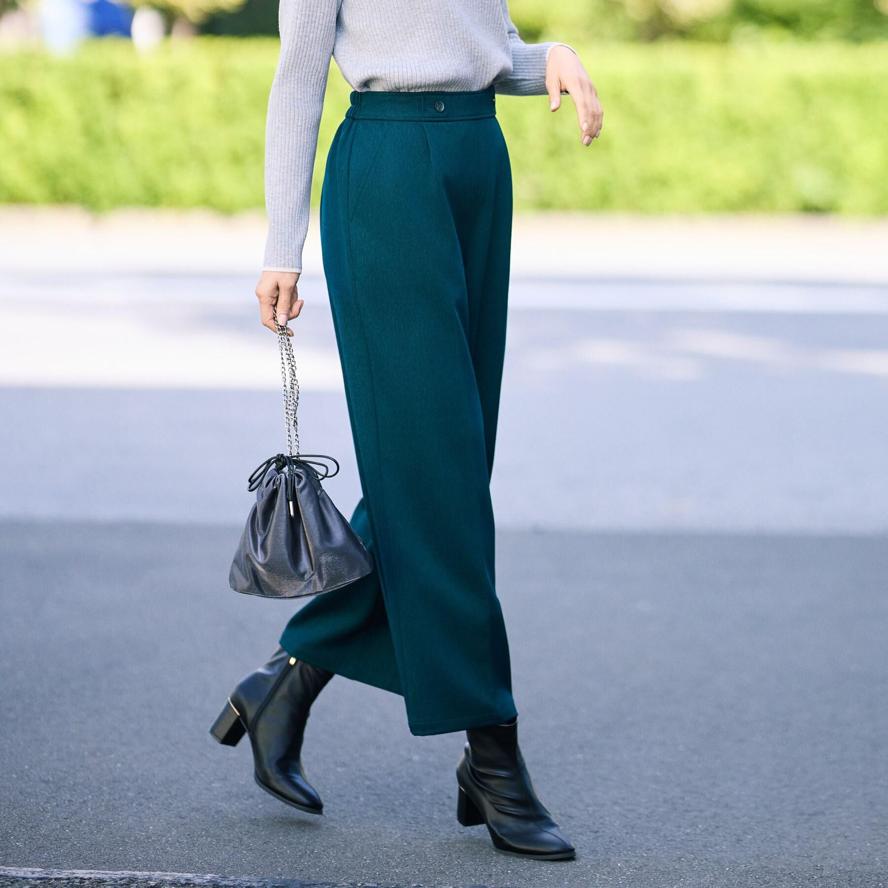 SHOO･LA･RUE「【着丈選べる】大人のきれいめスタイルに ウールフィール ワイドパンツ」|その他|