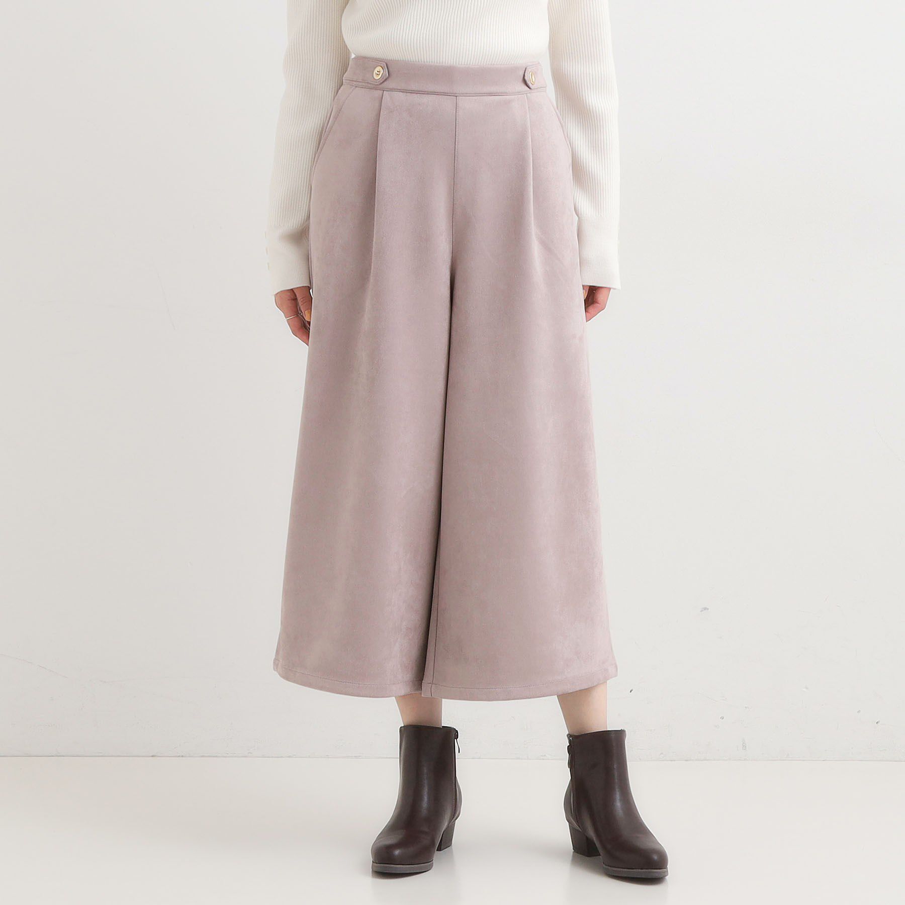 SHOO･LA･RUE「【洗濯機可/S-LL】やわらかスエード調ガウチョパンツ」|その他|