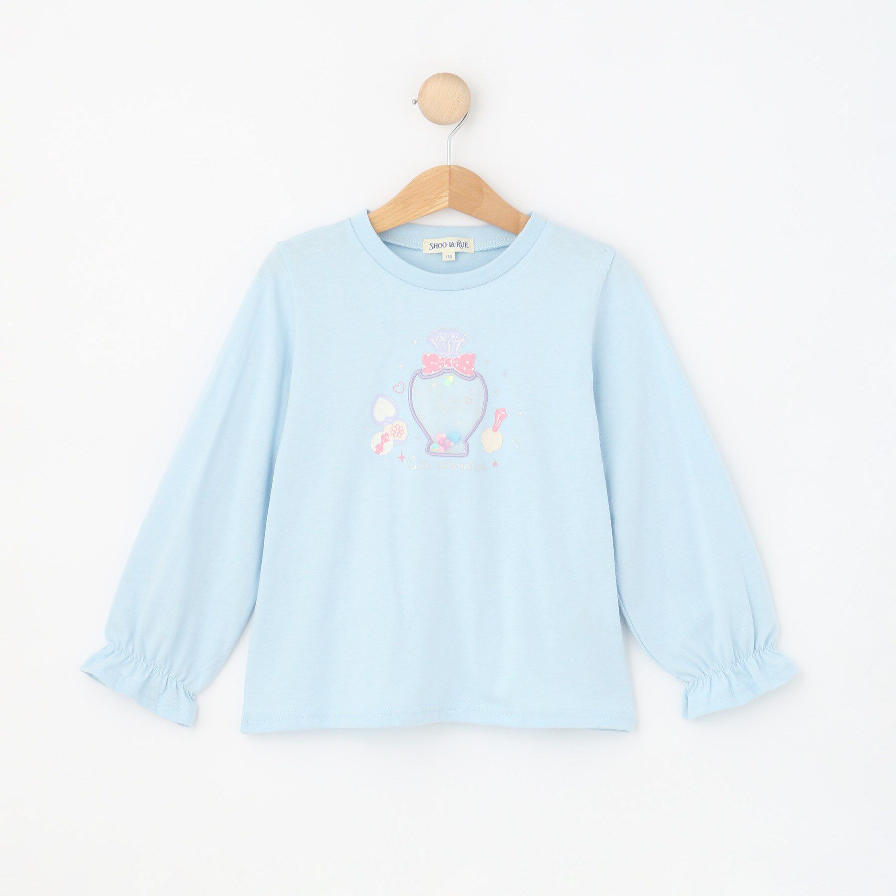 SHOO･LA･RUE「【100-150cm】オーガンジーモチーフ使いロンT」|Tシャツ・カットソー|サックスブルー(09