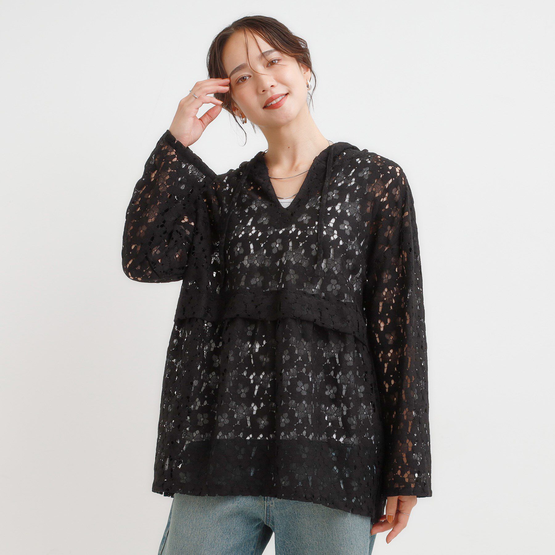 SHOO･LA･RUE「レースフーディプルオーバー」|シャツ・ブラウス|