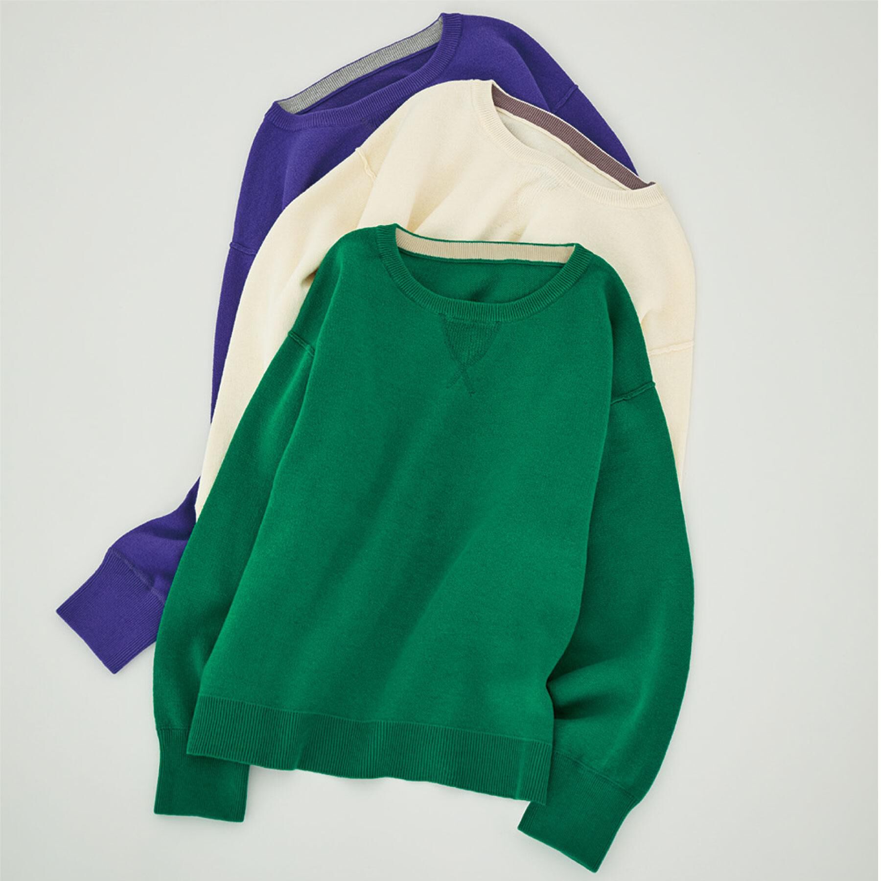 SHOO･LA･RUE「【洗濯機可/ちくちくしにくい】大人カジュアルを叶える スウェットライクニット」|ニット・セーター|