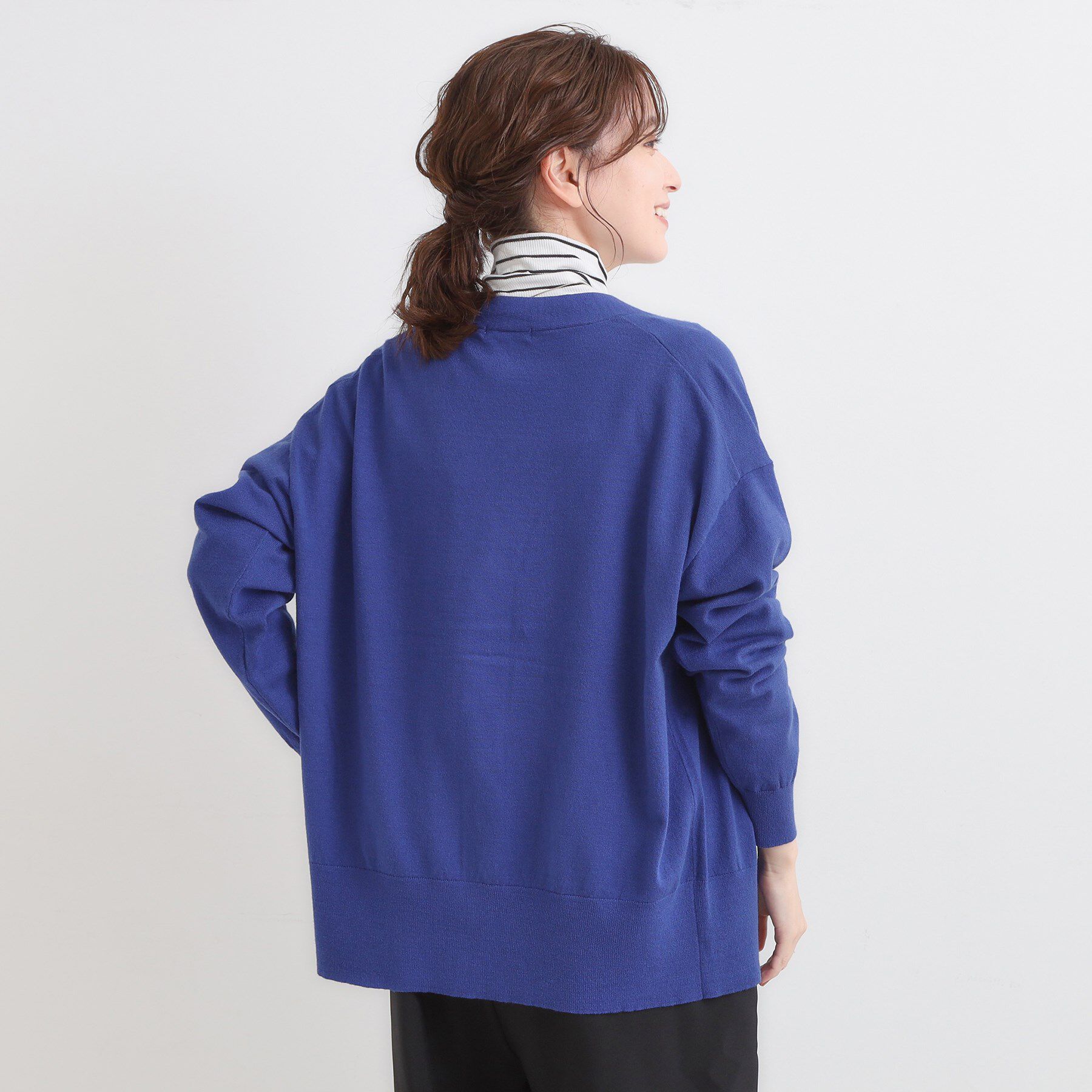 SHOO･LA･RUE「【洗える】もちもち ミドル丈ニットカーディガン」|カーディガン|