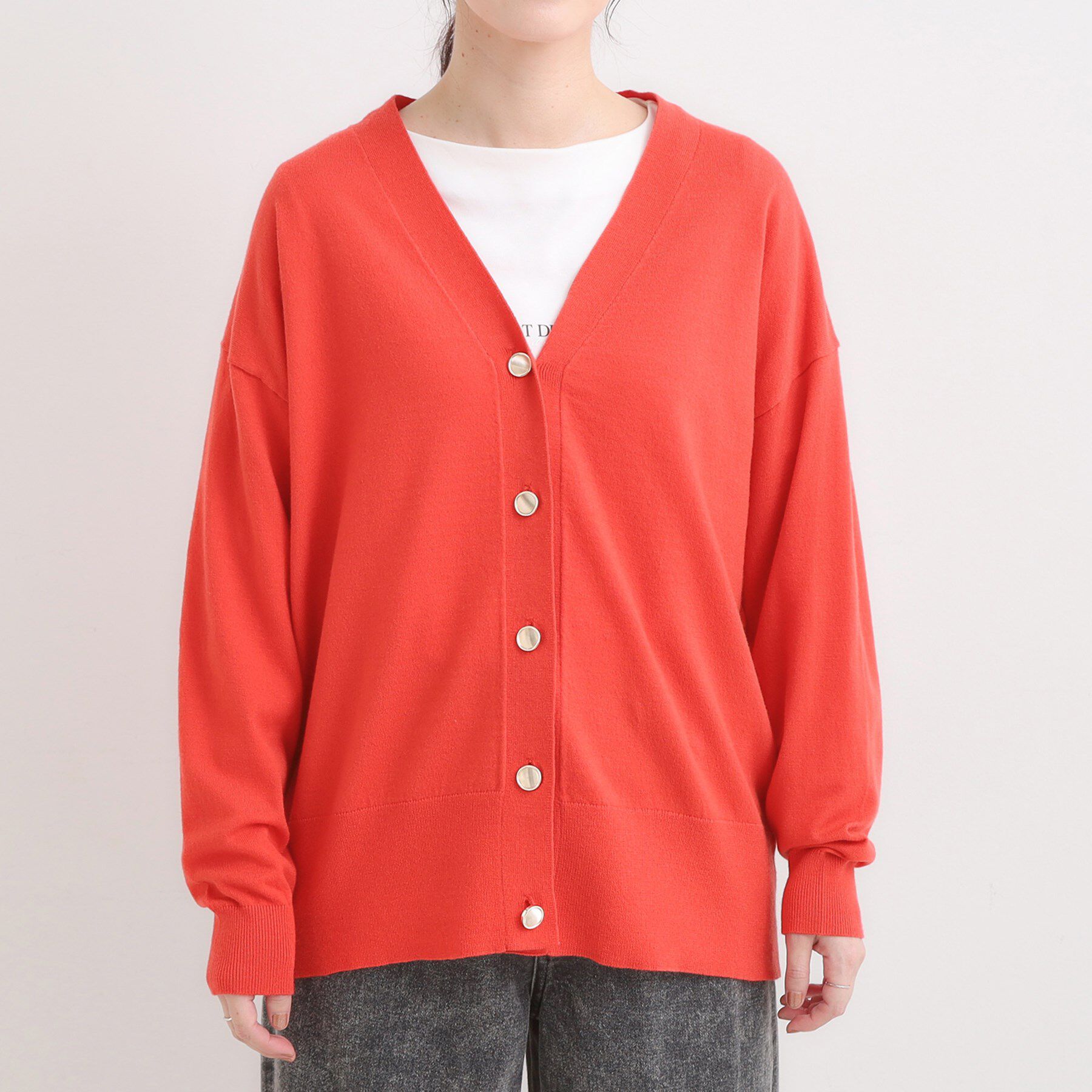 SHOO･LA･RUE「【洗える】もちもち ミドル丈ニットカーディガン」|カーディガン|