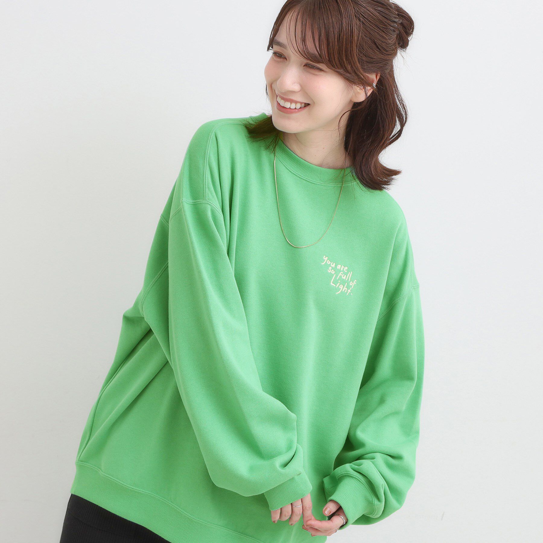 SHOO･LA･RUE「【選べる4柄】グラフィックアソート オーバーサイズ 裏毛スウェット」|パーカー|グリーン(322)