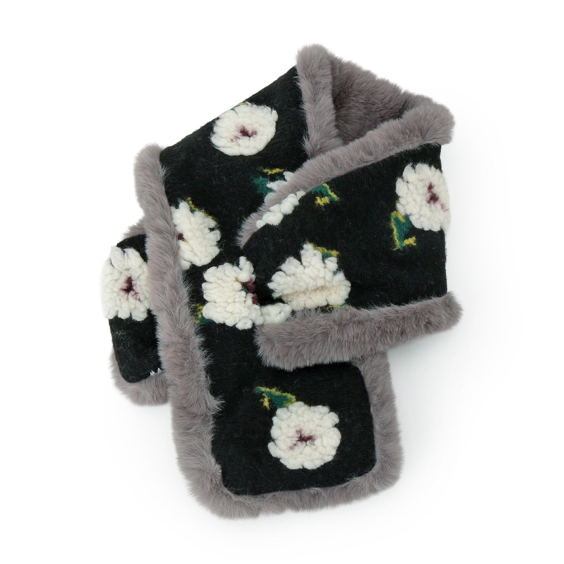 SHOO･LA･RUE「リバーシブルフラワーファーティペット」|ストール|