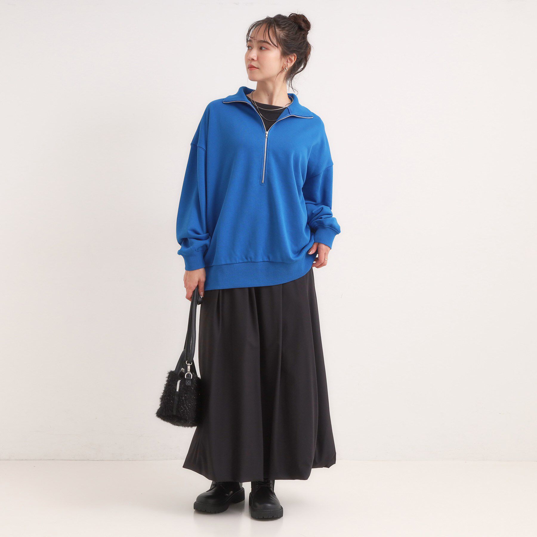 SHOO･LA･RUE「8色の選べる楽しさ ハーフジップ オーバーサイズスウェット」|パーカー|