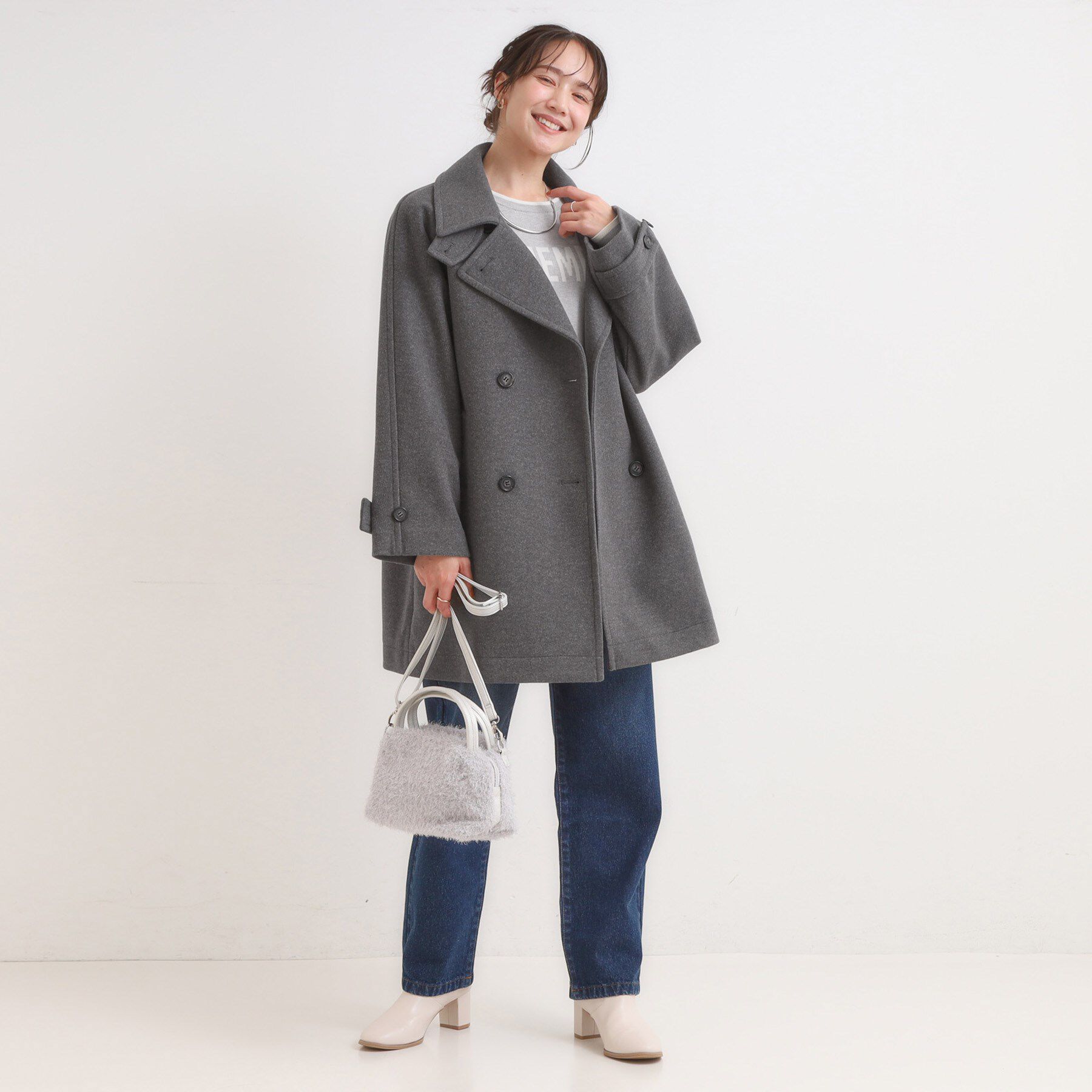 SHOO･LA･RUE「【2WAY】こなれきれい ウール調コクーンコート」|チェスターコート|