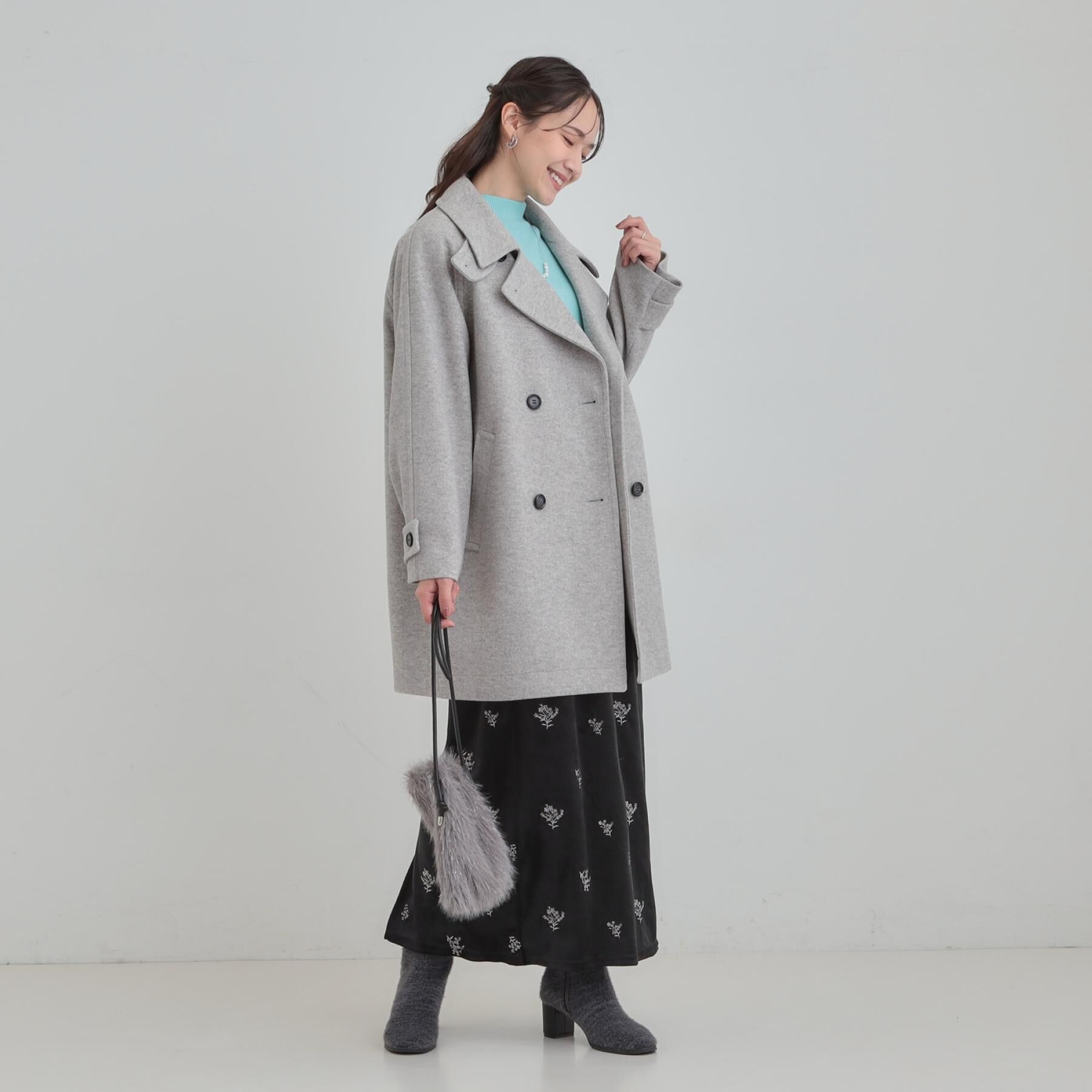 SHOO･LA･RUE「【2WAY】こなれきれい ウール調コクーンコート」|チェスターコート|