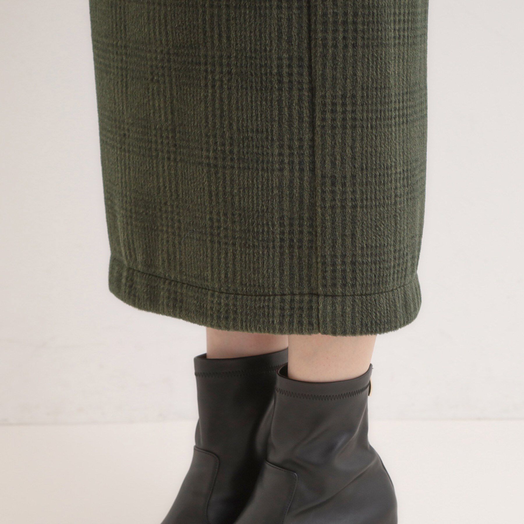 SHOO･LA･RUE「【S-LL/あったか】大人レディな着こなしに シャギーチェックスカート」|スカート|