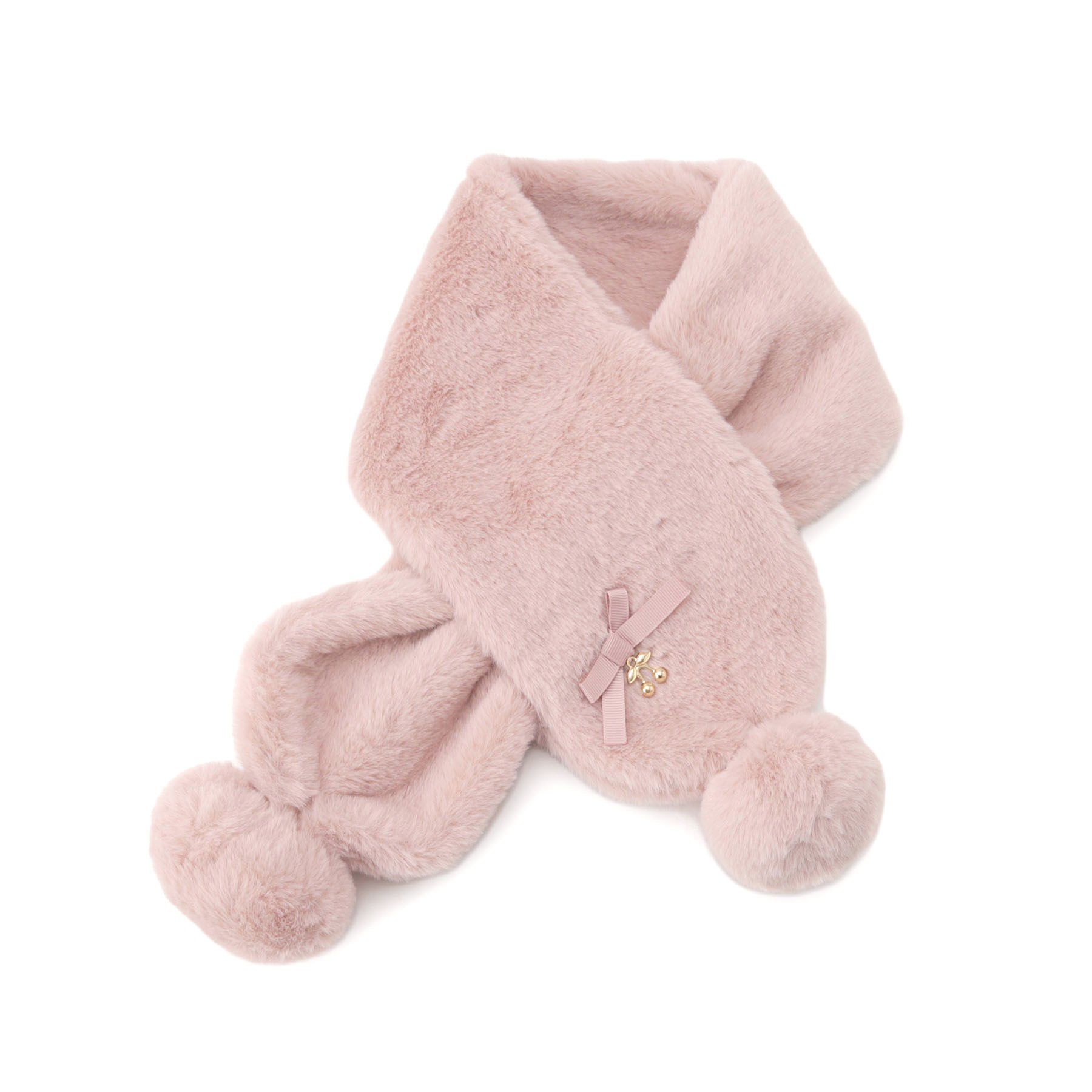 SHOO･LA･RUE「フェイクファーポンポンマフラー」|マフラー|ラベンダー(080)