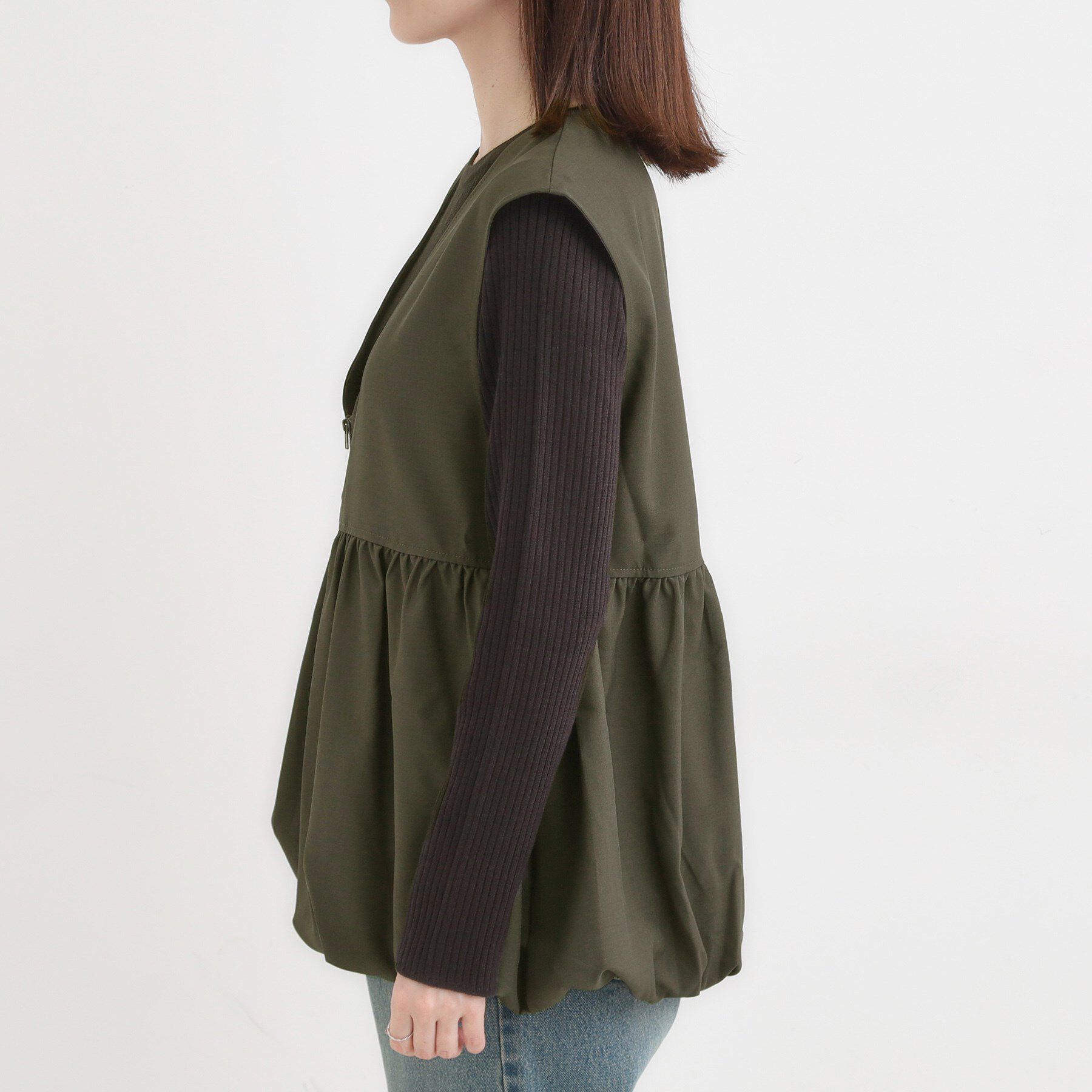 SHOO･LA･RUE「美シルエットが大人かわいい 裾バルーンシルエットジレ」|ベスト・ジレ|