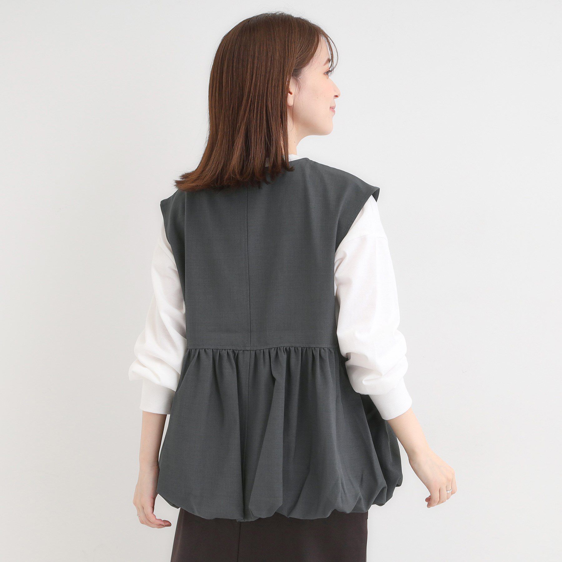 SHOO･LA･RUE「美シルエットが大人かわいい 裾バルーンシルエットジレ」|ベスト・ジレ|