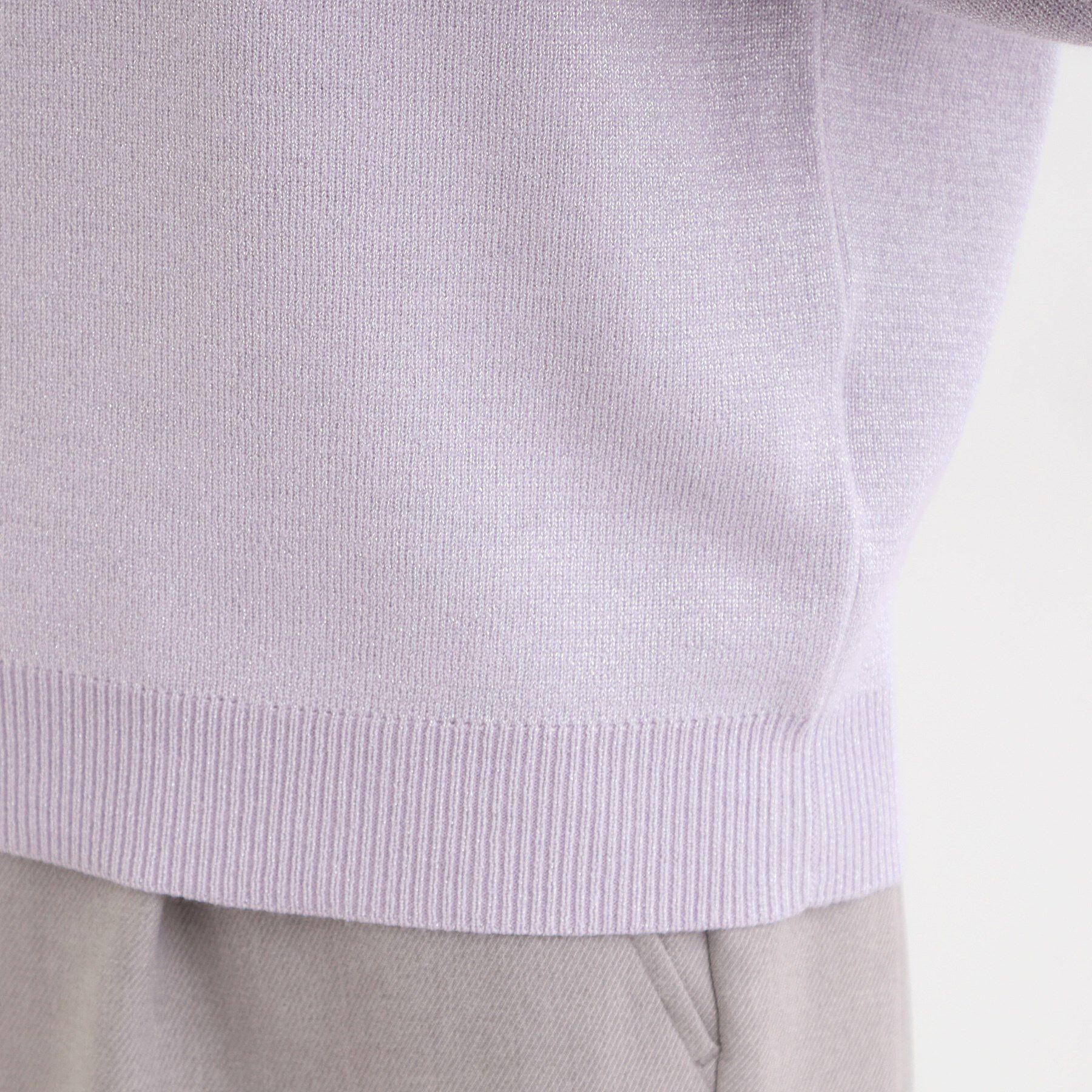 SHOO･LA･RUE「【S-LL】お袖タックが女性らしさをプラス 華やかラメニット」|ニット・セーター|