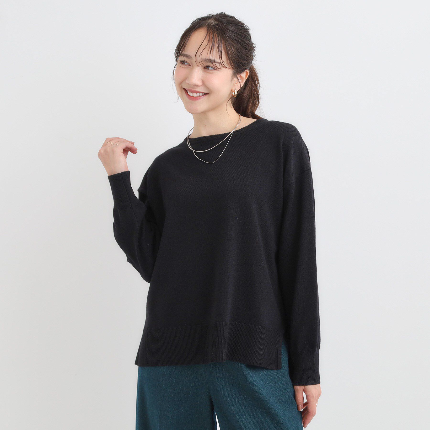 SHOO･LA･RUE「【洗濯機可/毛玉レス】アウトスタイルもきれいに決まる サイドスリットニット【CIRCRIC】」|ニット・セーター|