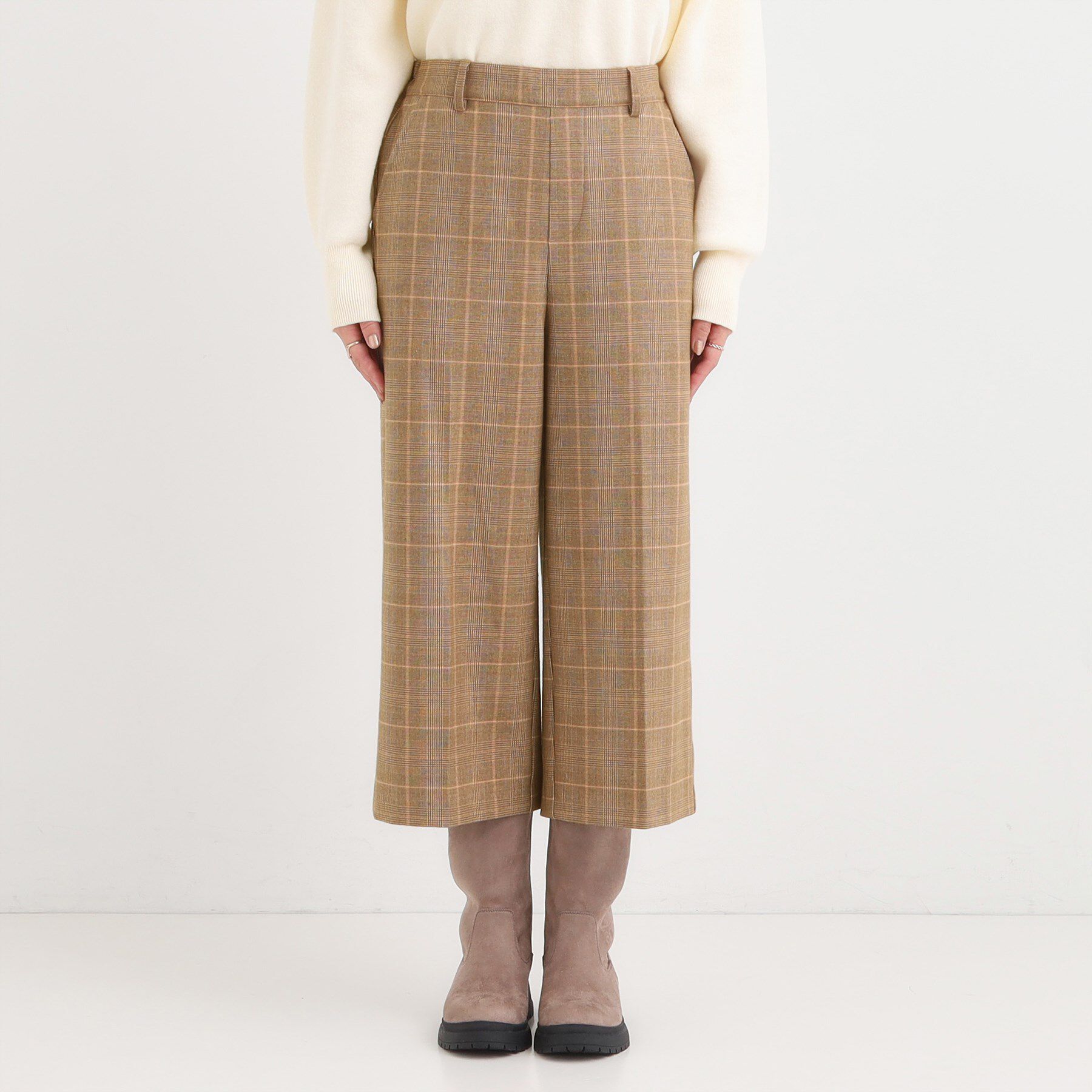 SHOO･LA･RUE「【洗濯機可/S-LL】きちんと見えする あったか裏起毛ガウチョパンツ」|その他|