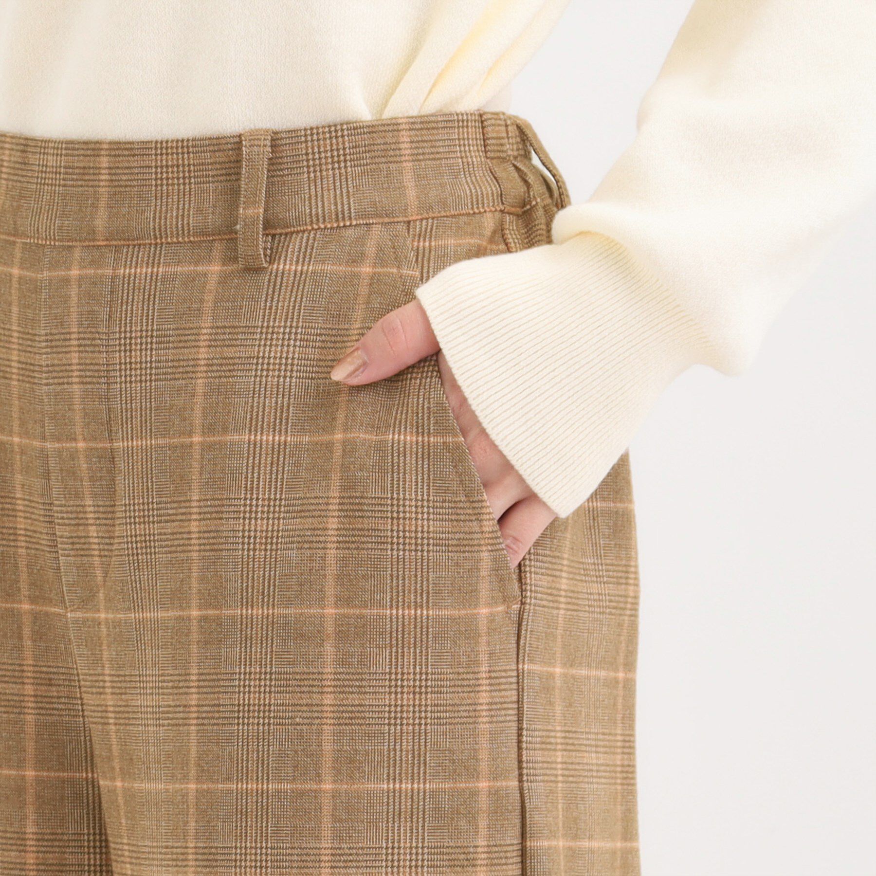 SHOO･LA･RUE「【洗濯機可/S-LL】きちんと見えする あったか裏起毛ガウチョパンツ」|その他|