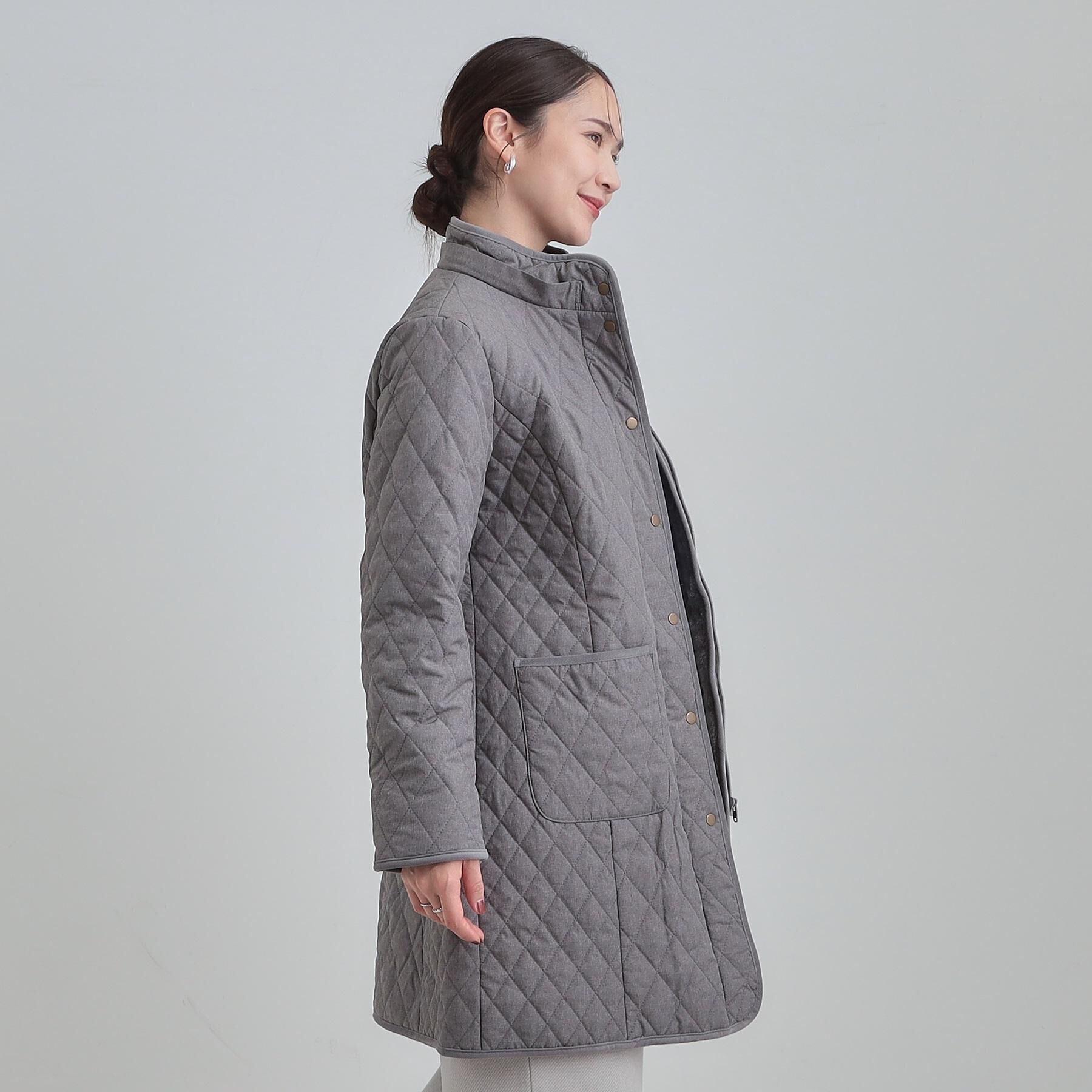 SHOO･LA･RUE「【撥水/フード取り外し可】自然にくびれる あったかダイヤ柄キルトコート【CIRCRIC】」|ダウン|