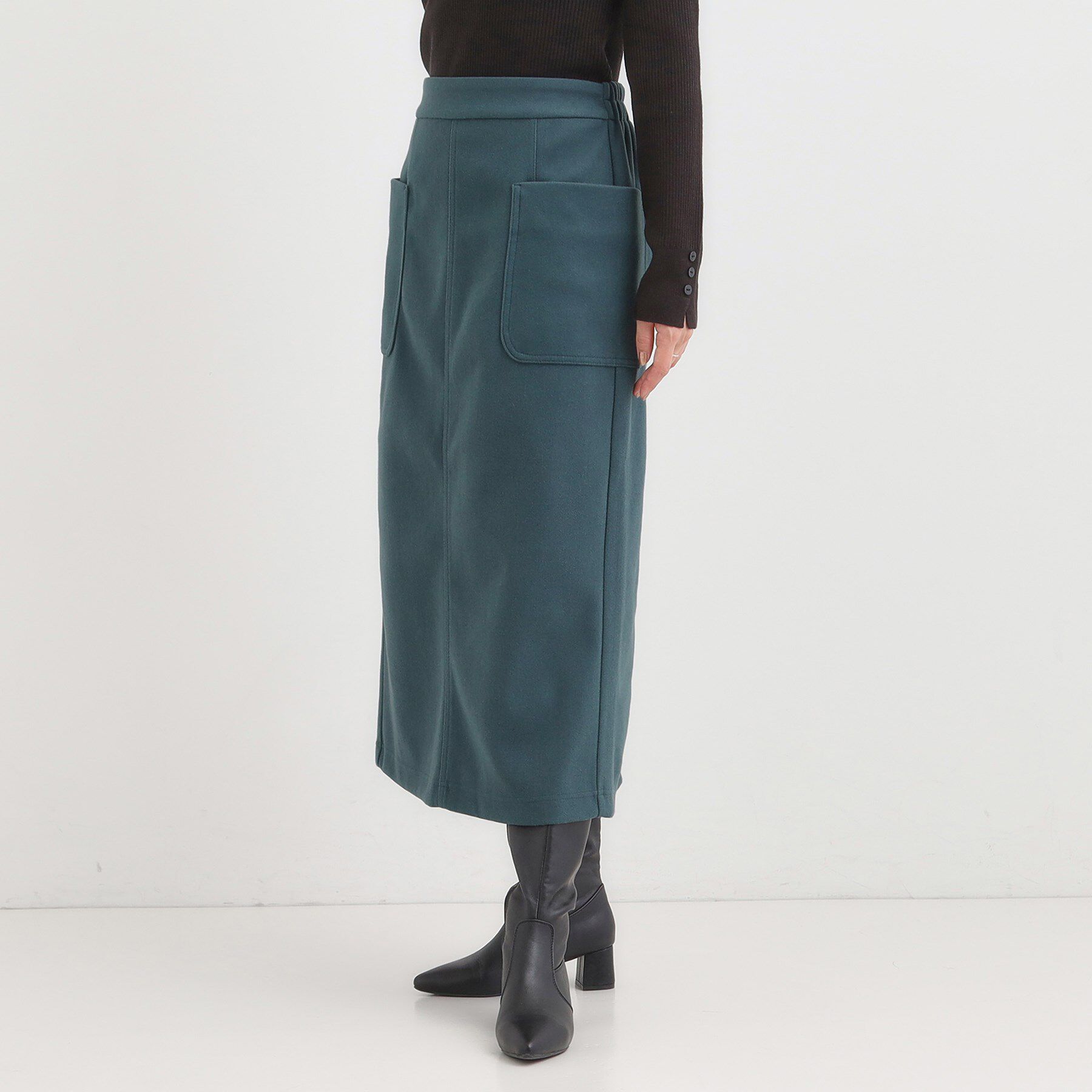 SHOO･LA･RUE「【S-LL】あったかすっきり 圧縮ニットナロースカート」|スカート|