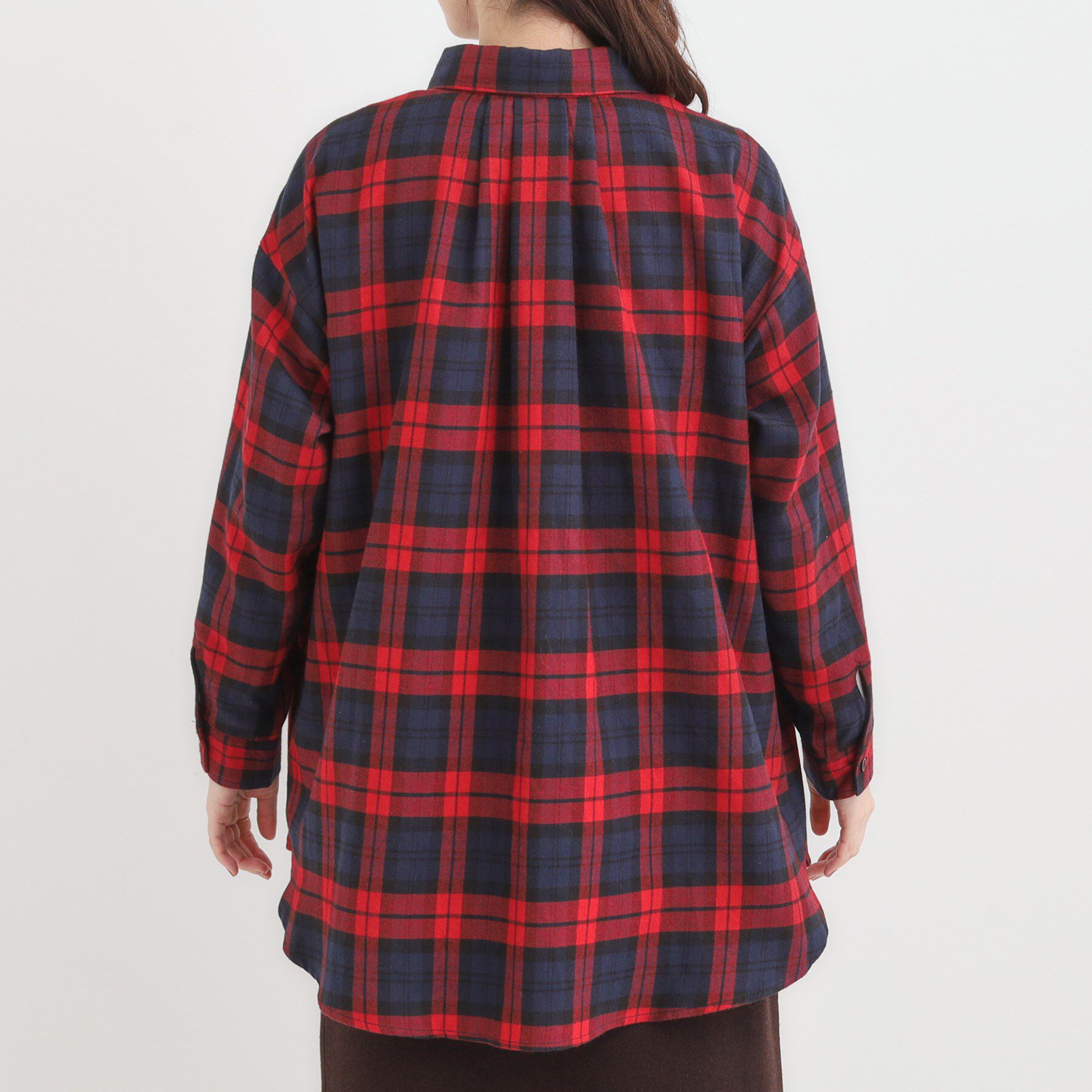 SHOO･LA･RUE「【S-LL】柔らかさが癖になる 起毛コットン オーバーサイズシャツ」|シャツ・ブラウス|