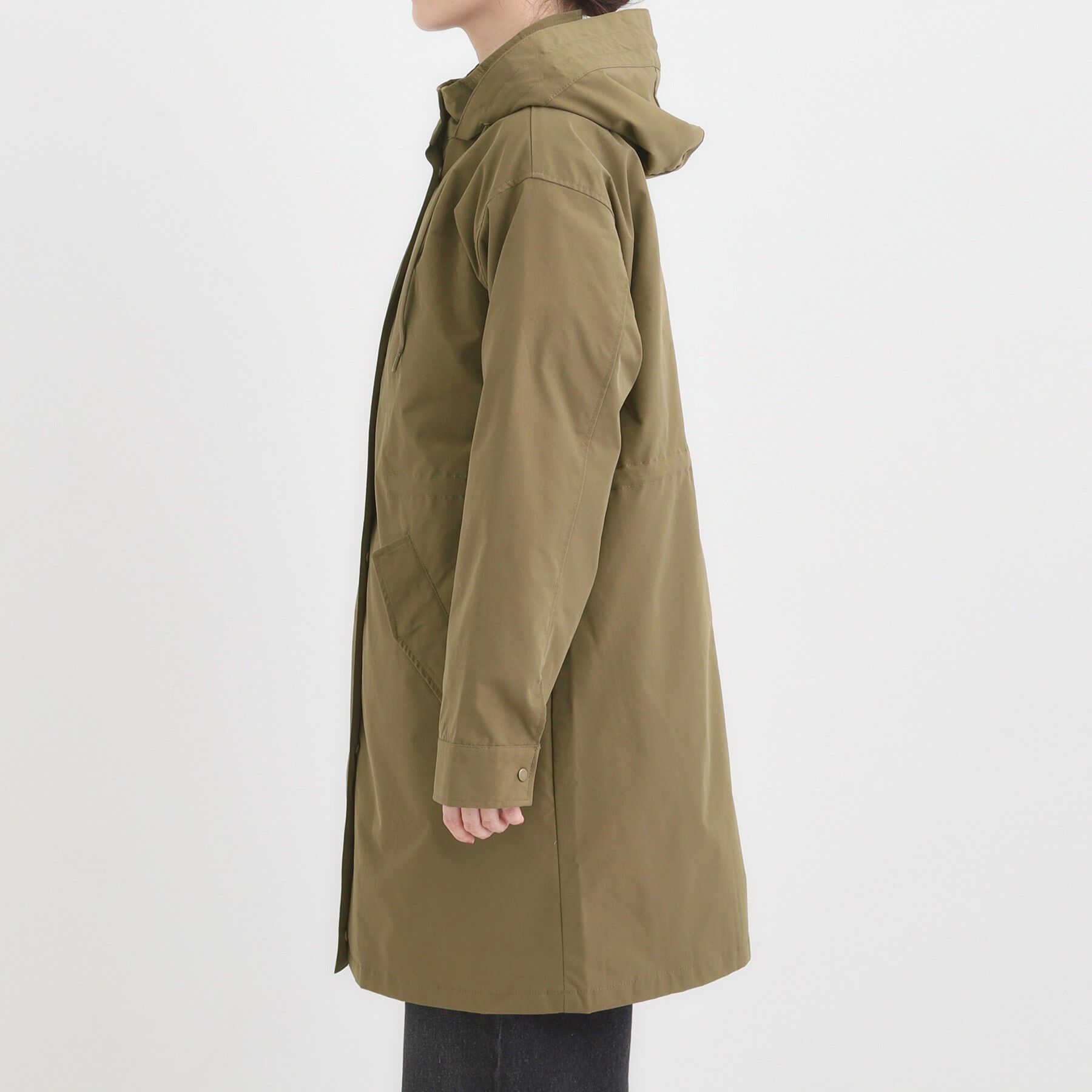 SHOO･LA･RUE「【S-LL/撥水】腰回りをカバーする ロングミリタリーアウター」|ミリタリージャケット|