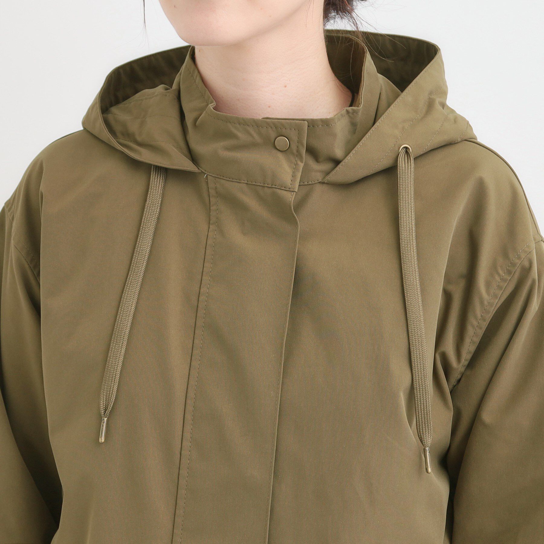 SHOO･LA･RUE「【S-LL/撥水】腰回りをカバーする ロングミリタリーアウター」|ミリタリージャケット|