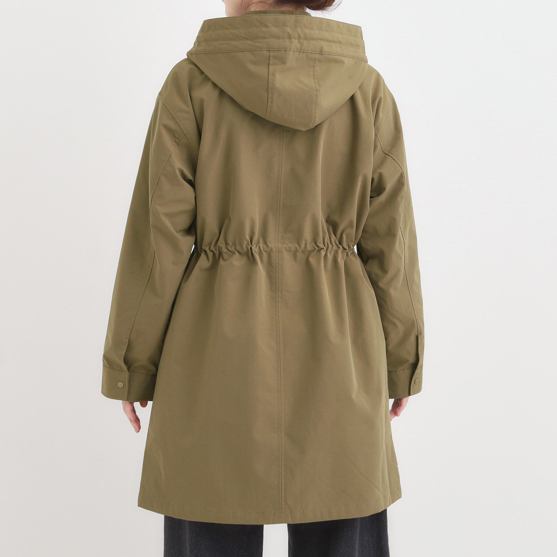 SHOO･LA･RUE「【S-LL/撥水】腰回りをカバーする ロングミリタリーアウター」|ミリタリージャケット|