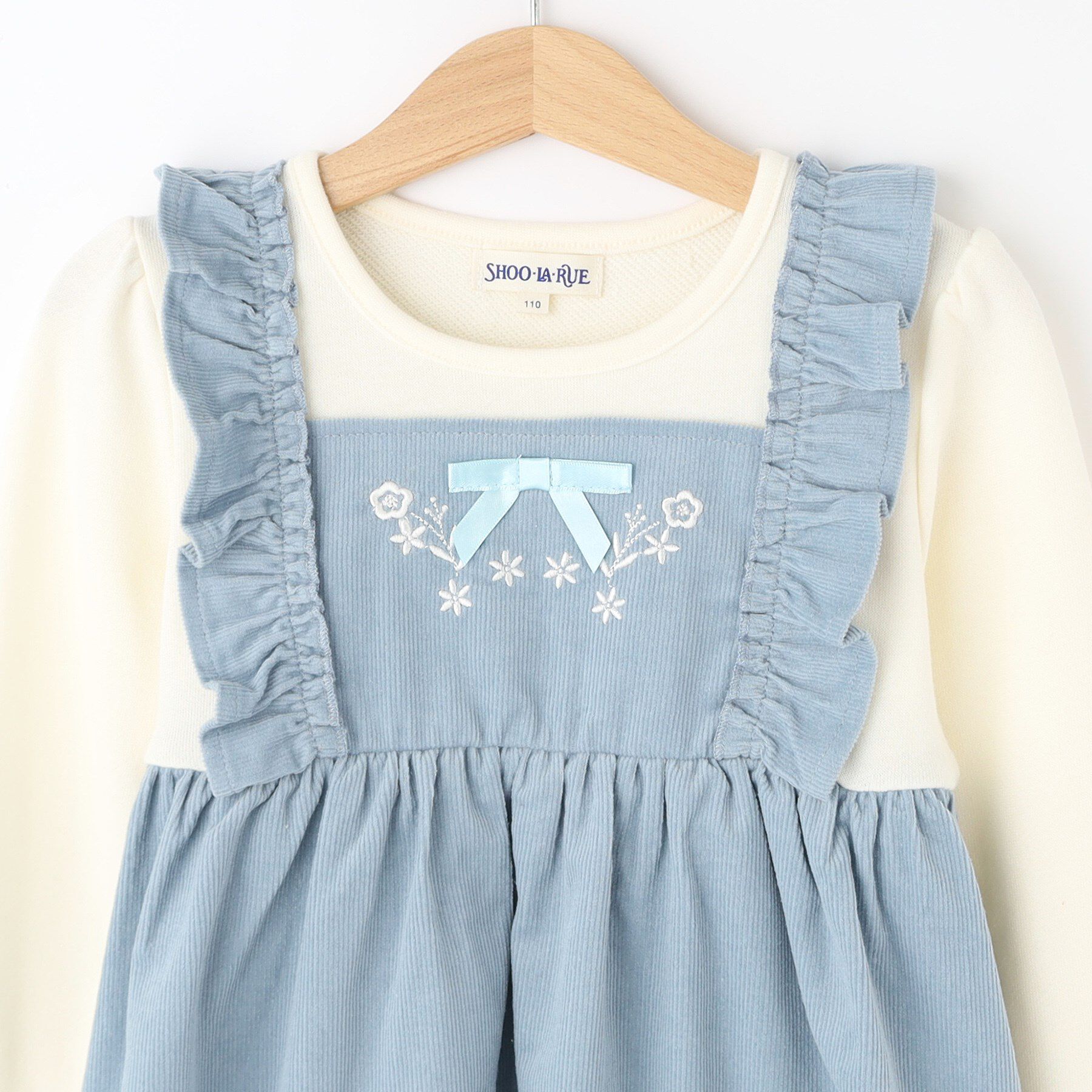 SHOO･LA･RUE「【100-120cm】コーデュロイドッキングワンピース」|ワンピース|