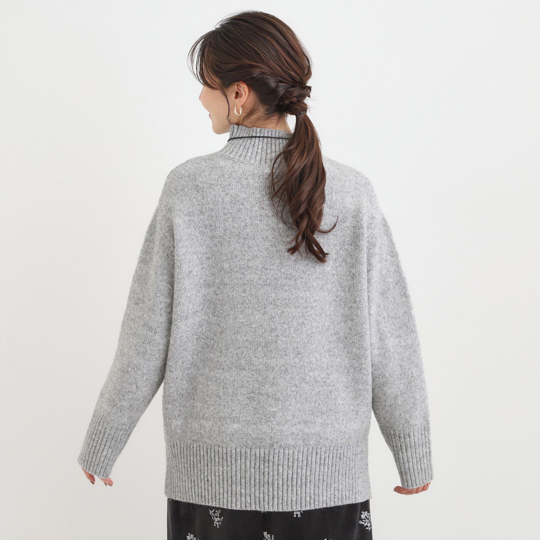 SHOO･LA･RUE「【S-LL】ゆるシルエットな メランジタートルニット」|ニット・セーター|