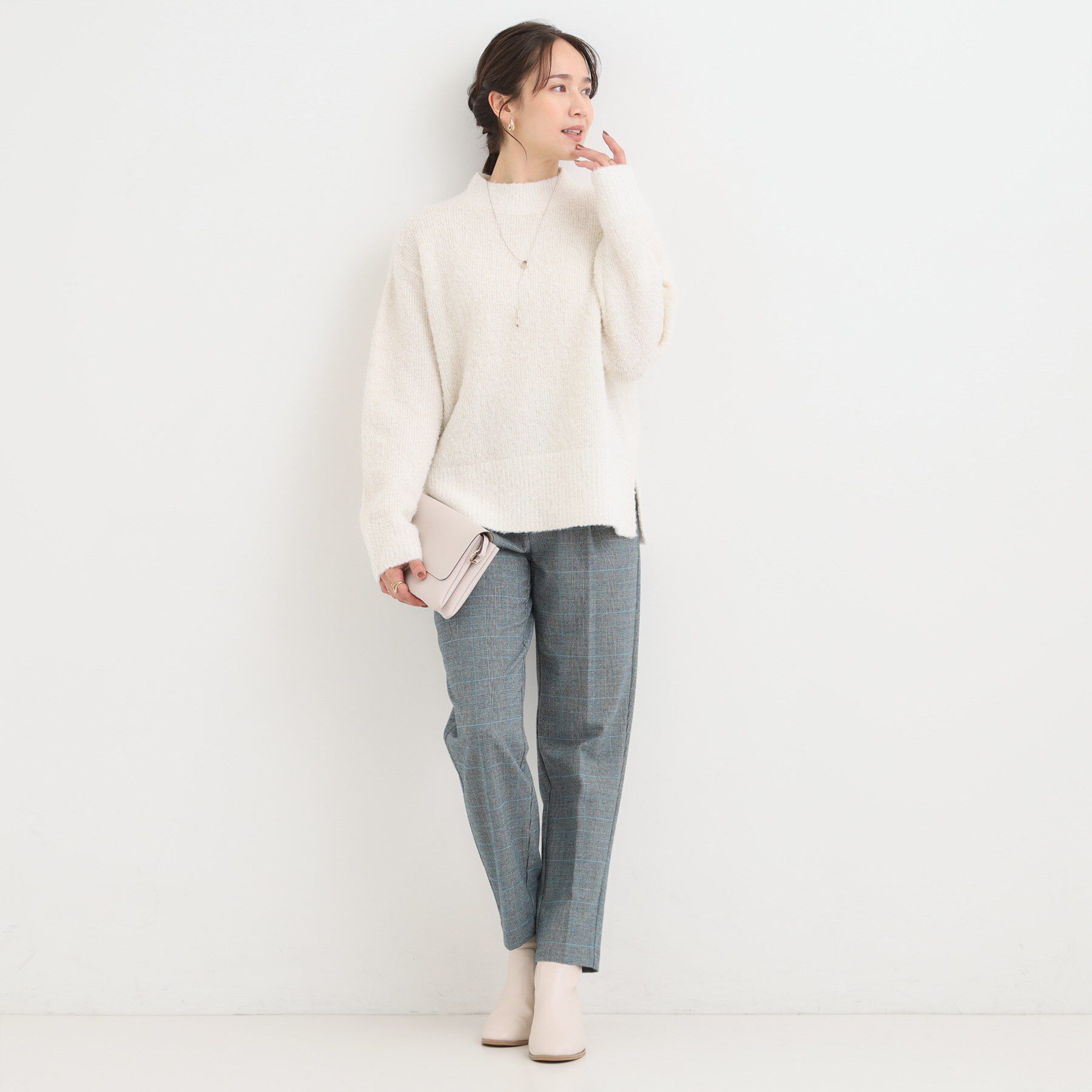 SHOO･LA･RUE「【S-LL】ほんのりラメで華やか ふわふわハイネックニット」|ニット・セーター|