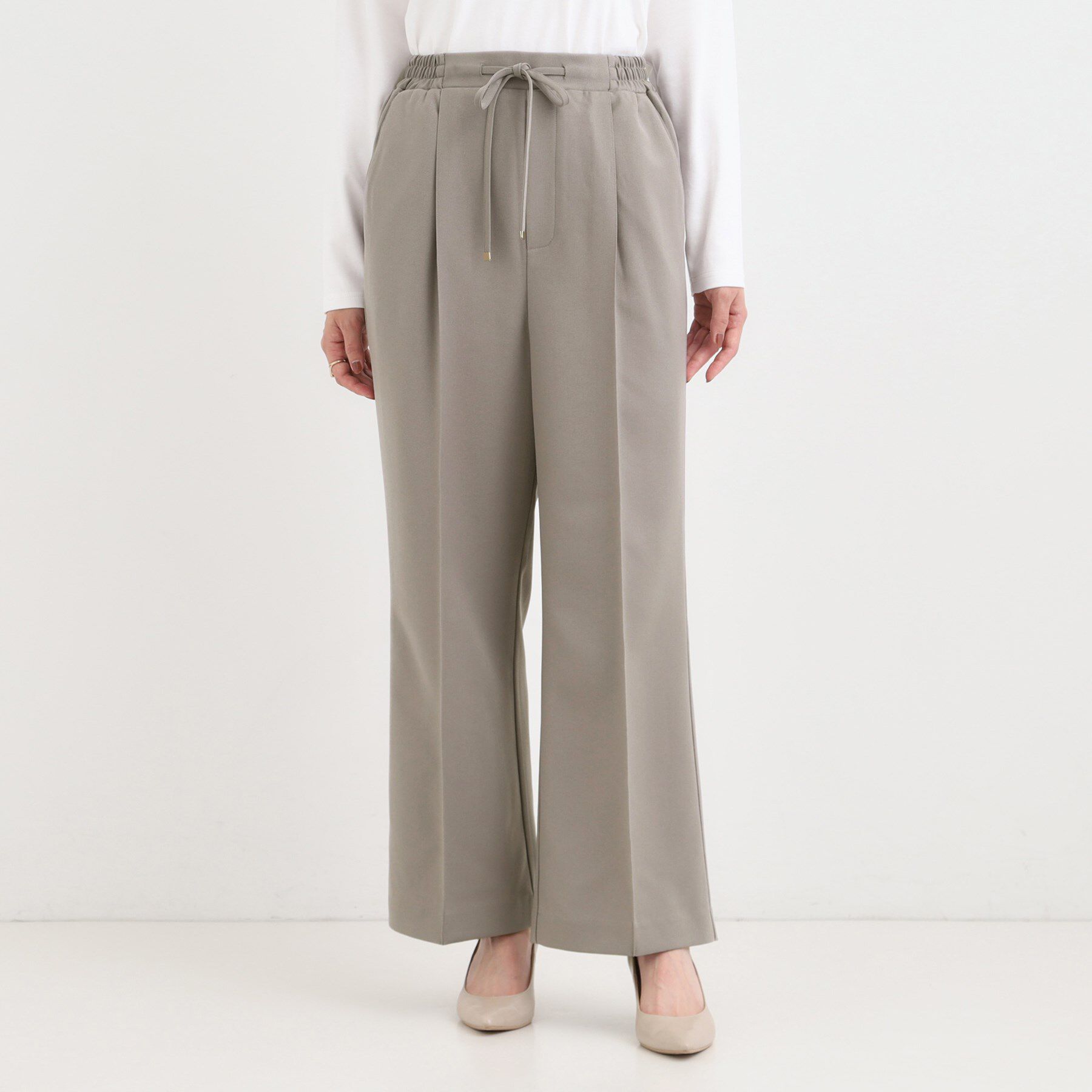 SHOO･LA･RUE「【洗濯機可/S-LL】上品シルエットで美しい イージーワイドパンツ」|その他|