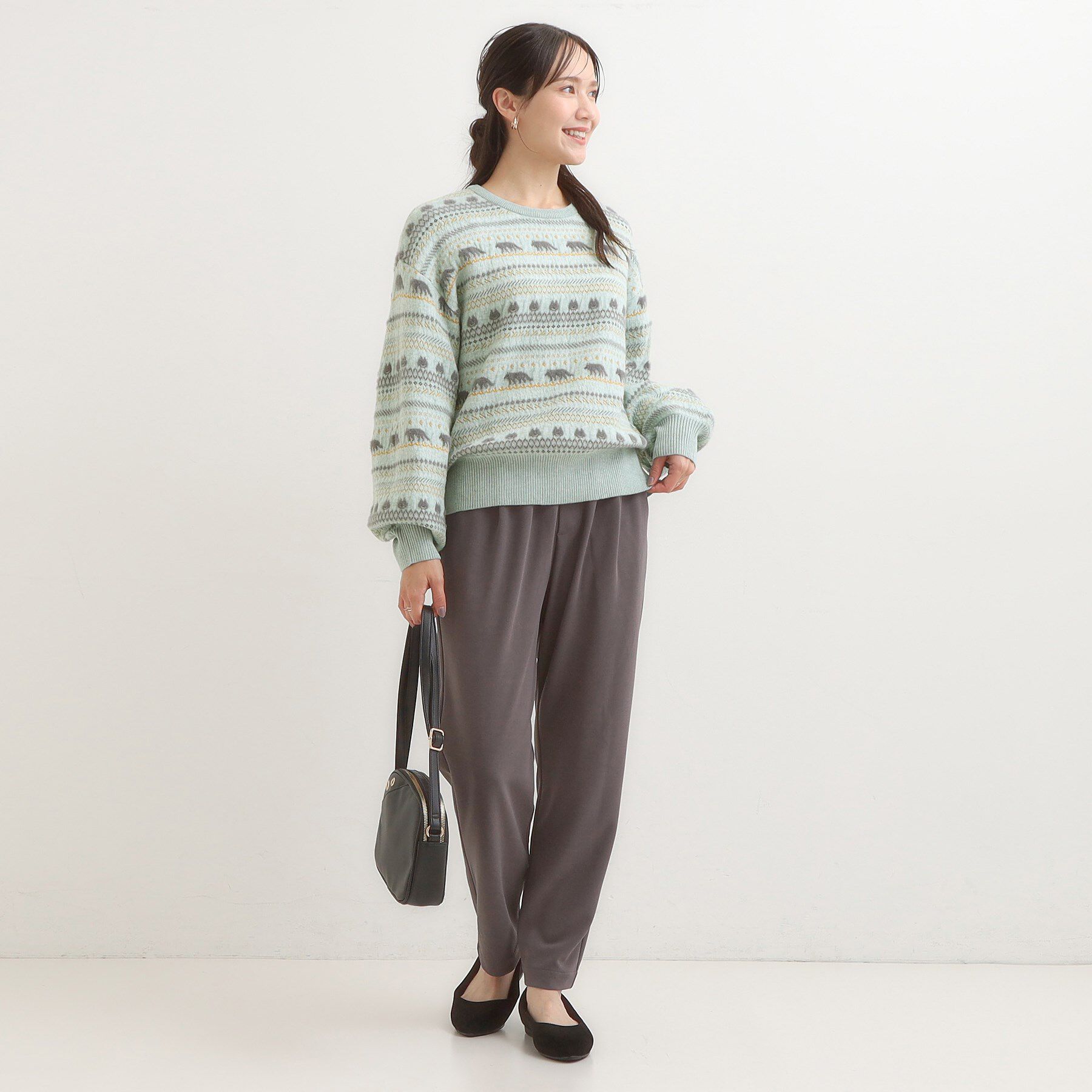 SHOO･LA･RUE「【旭山動物園応援商品】ノルディック柄 モールニット」|ニット・セーター|